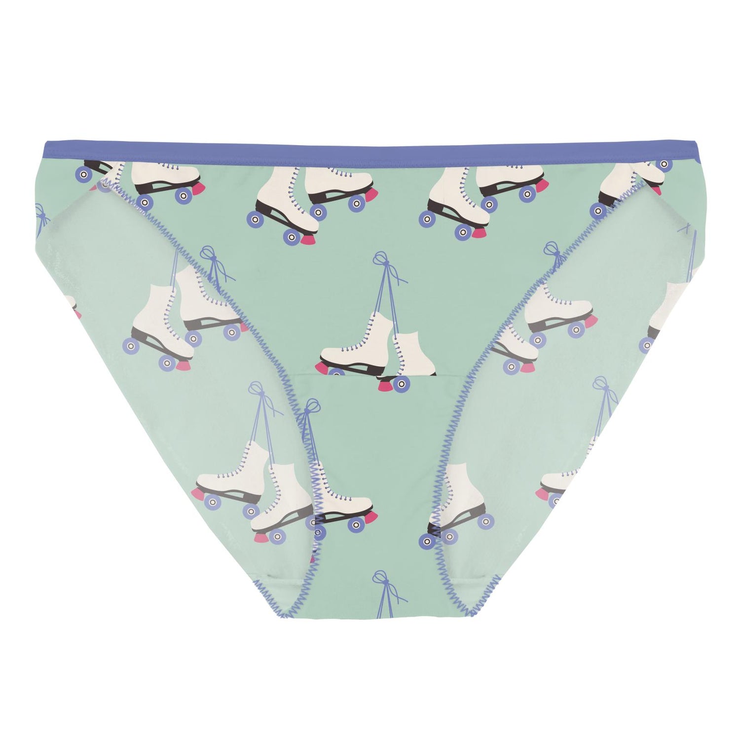 Women's Print Bikini Brief in Pistachio Roller Skates