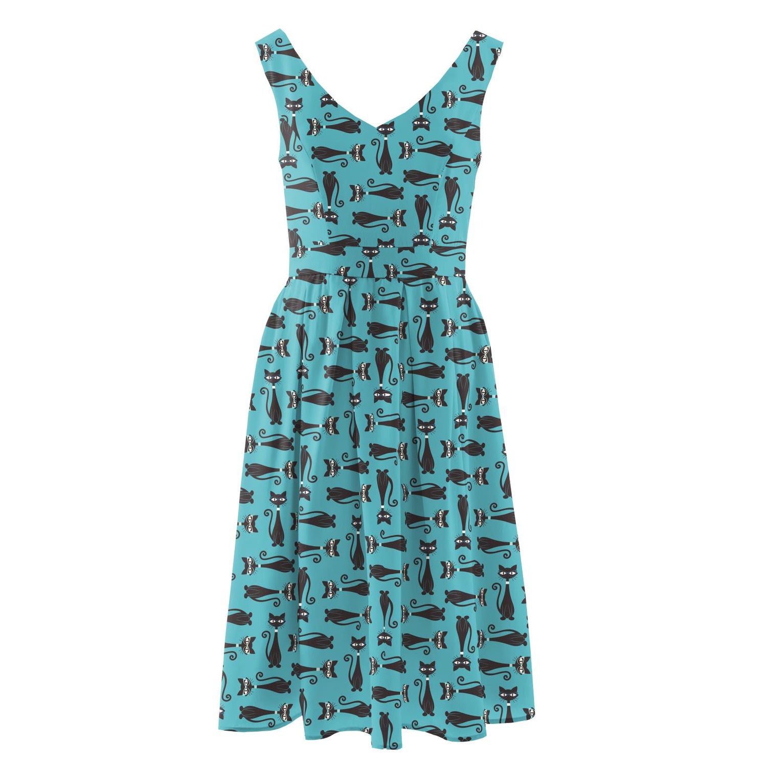 Women's Print Woven Dress in Glacier Cool Cats