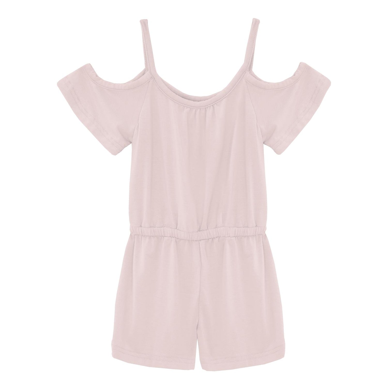 Open-Shoulder Romper in Macaroon