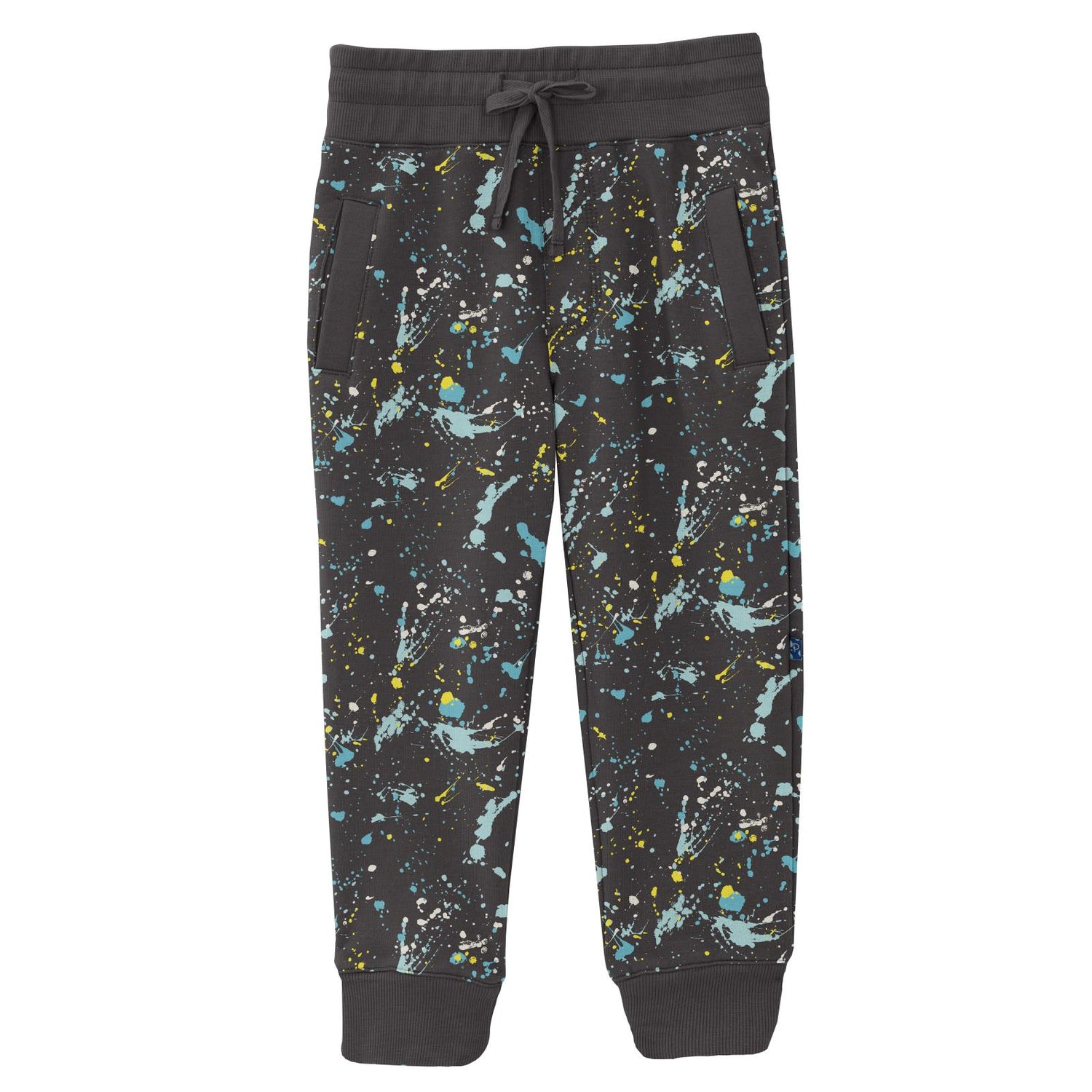 Print Fleece Joggers in Confetti Splatter Paint