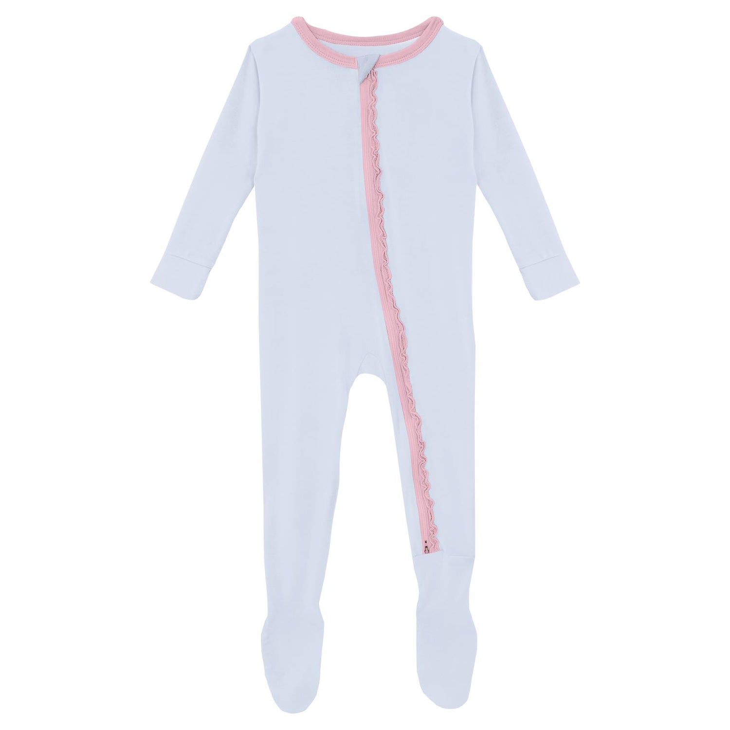 Muffin Ruffle Footie with 2 Way Zipper in Dew with Cake Pop