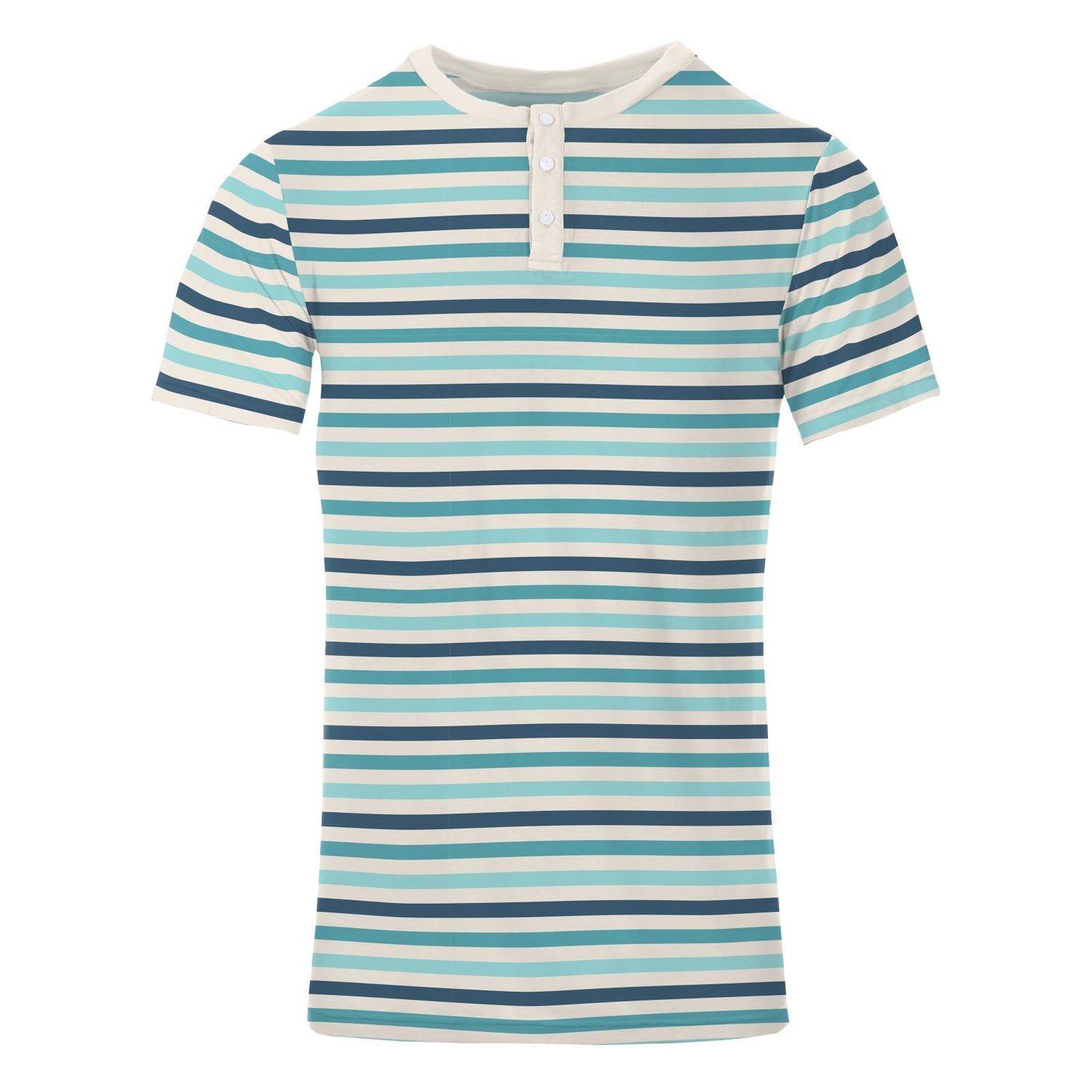 Men's Print Short Sleeve Henley in Cruisin' Stripe