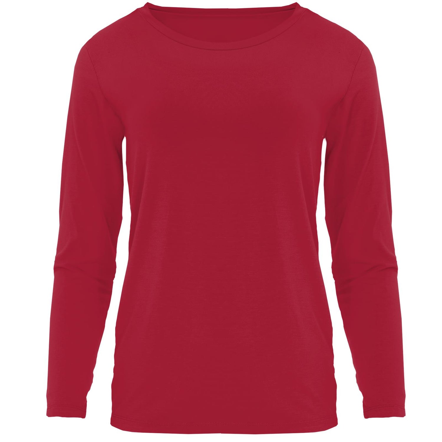 Women's Solid Long Sleeve Loosey Goosey Tee in Crimson