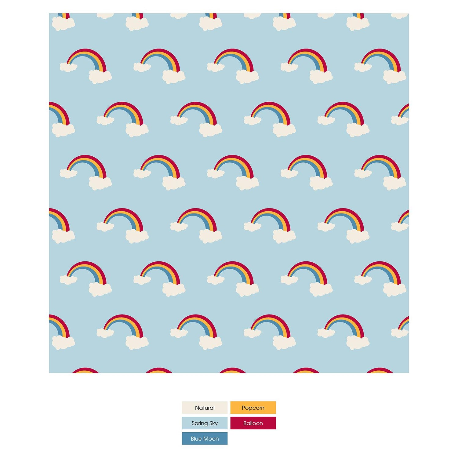 Print Convertible Sleeper with Zipper in Spring Sky Rainbows