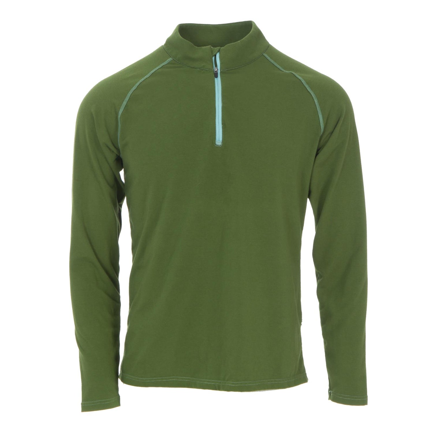 Men's Long Sleeve Luxe Jersey Sport Tee in Moss with Shore