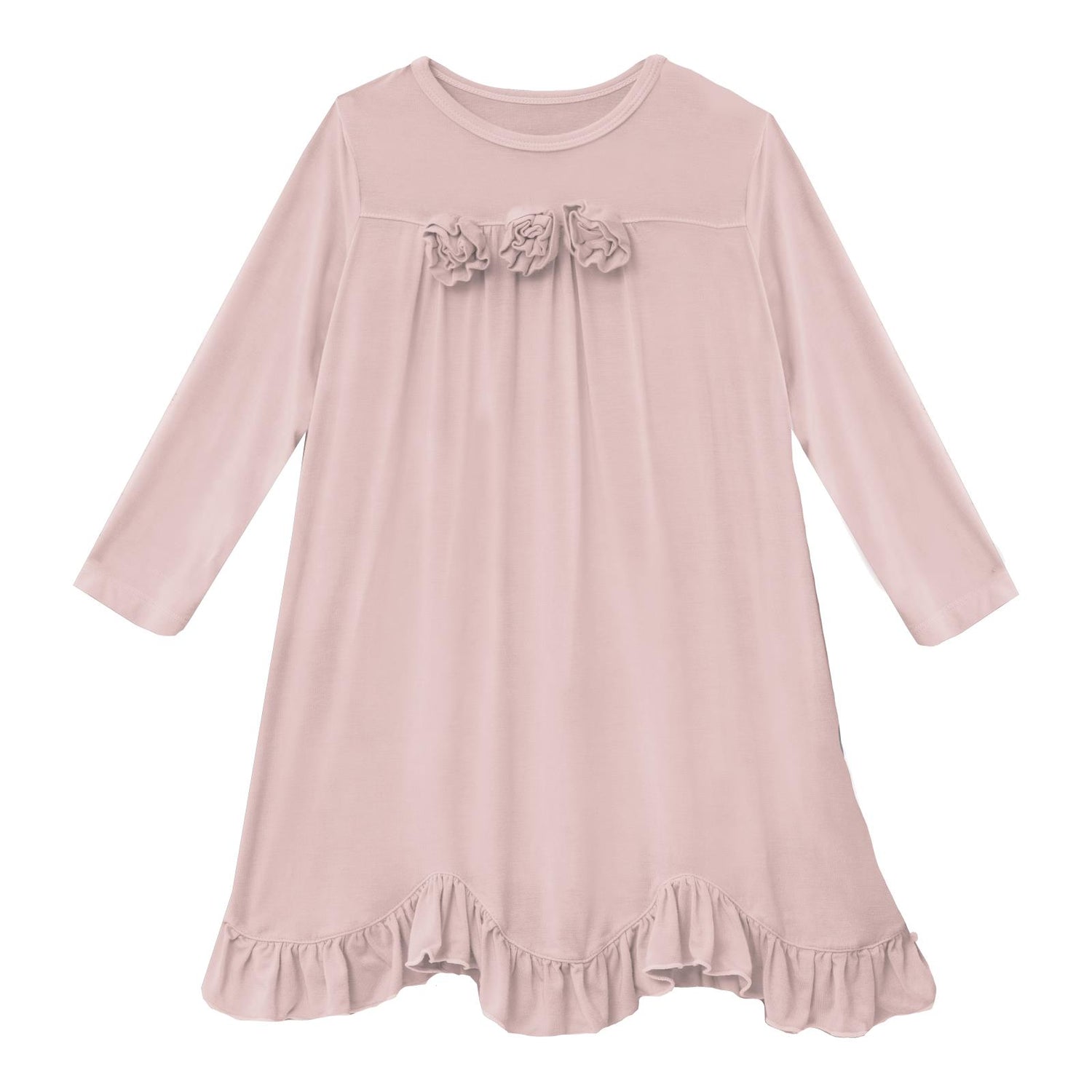 Long Sleeve Flower Dress in Baby Rose