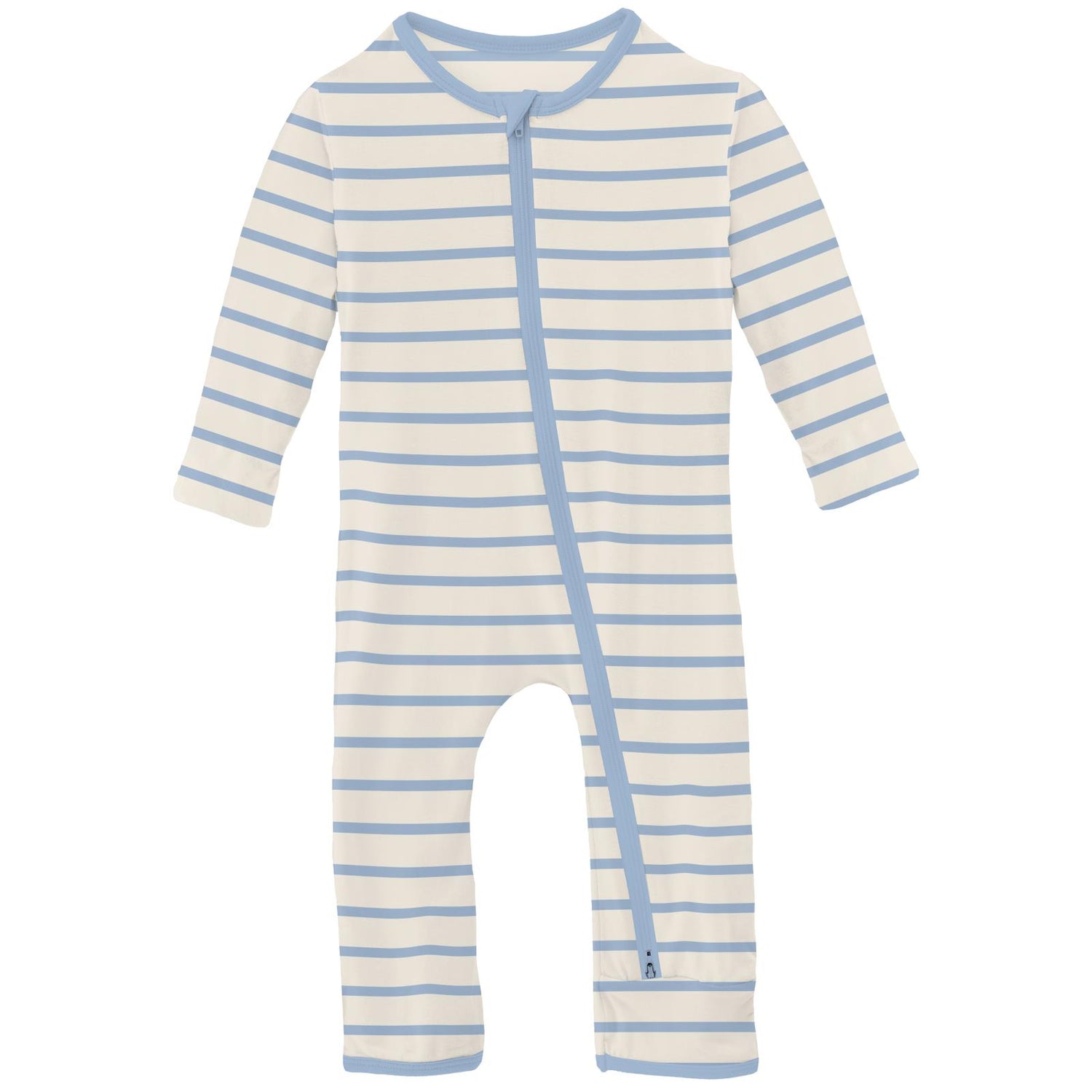 Print Coverall with 2 Way Zipper in Pond Sweet Stripe