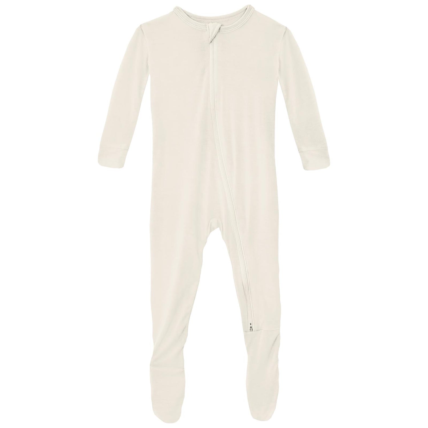 Footie with 2 Way Zipper in Natural