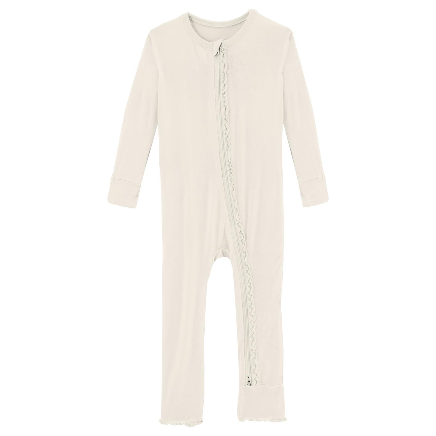 Muffin Ruffle Coverall with 2 Way Zipper in Natural