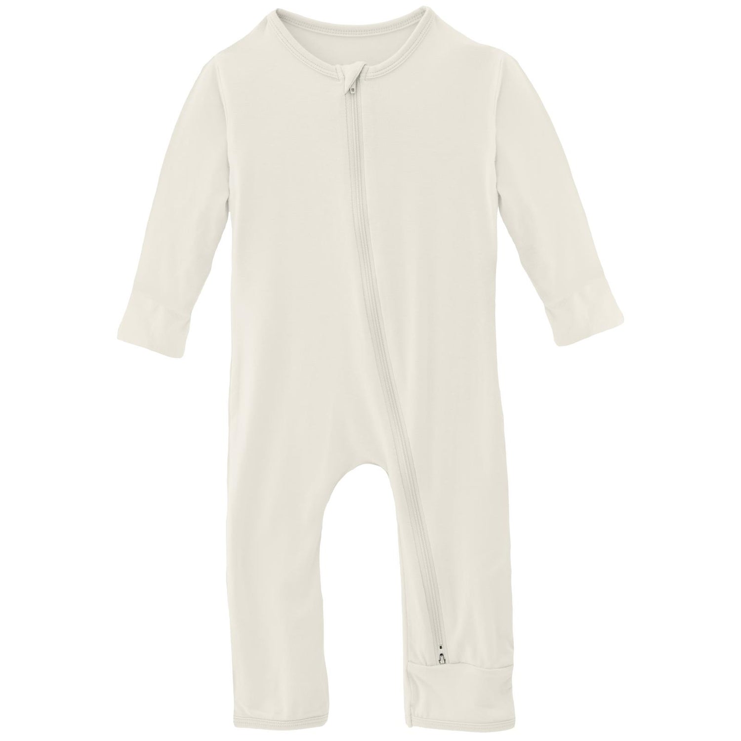 Coverall with 2 Way Zipper in Natural