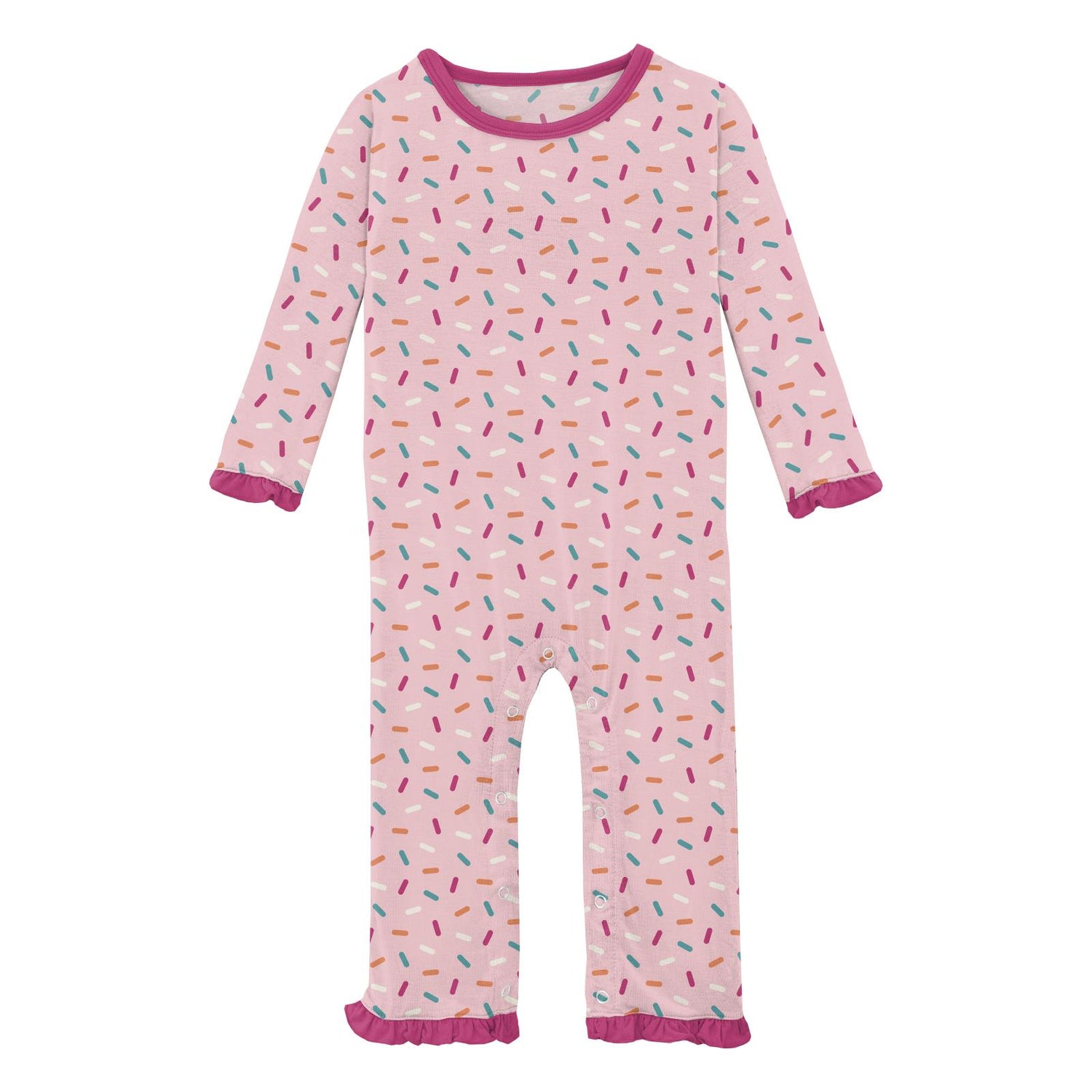 Print Oh La La Ruffle Romper in Lotus Sprinkles