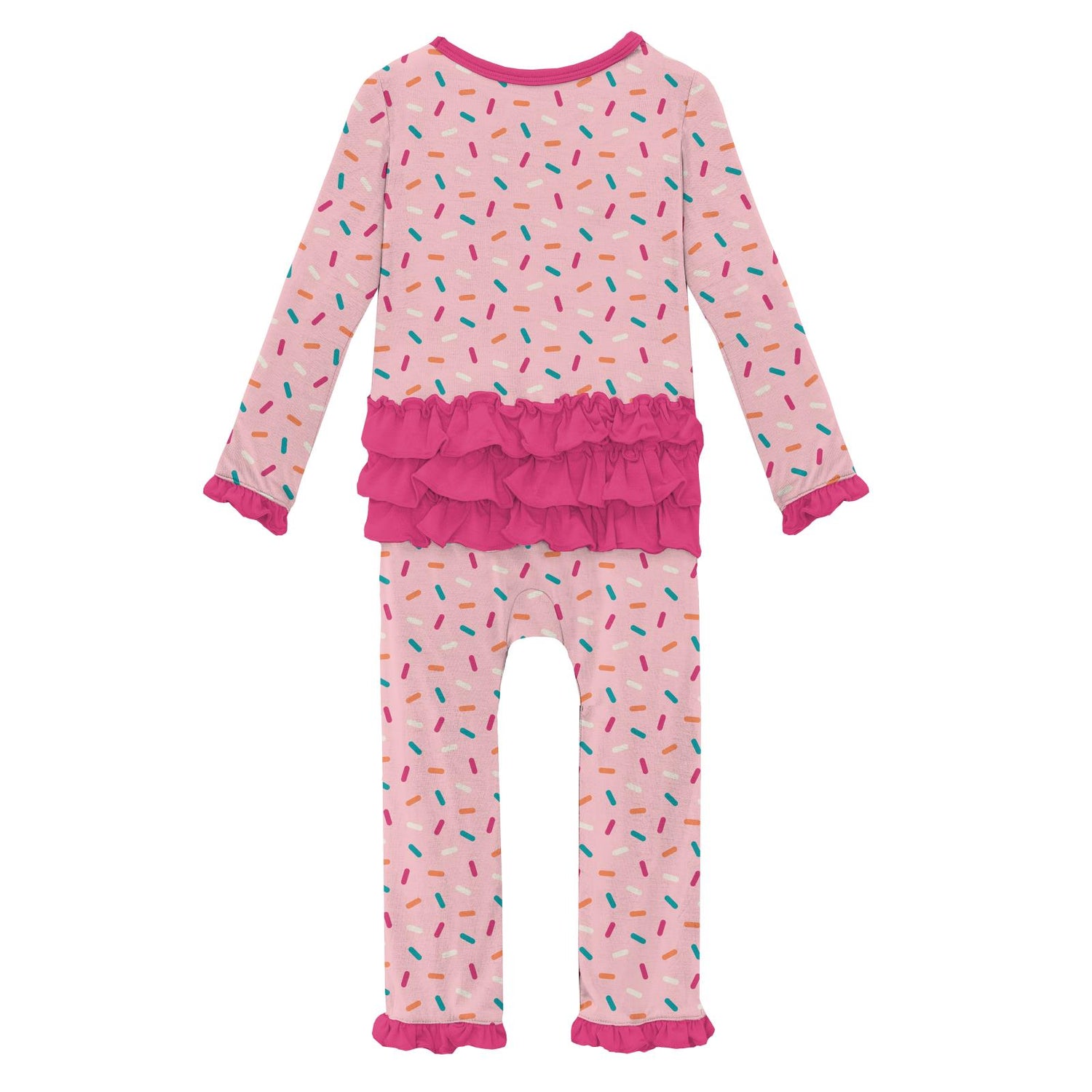 Print Oh La La Ruffle Romper in Lotus Sprinkles