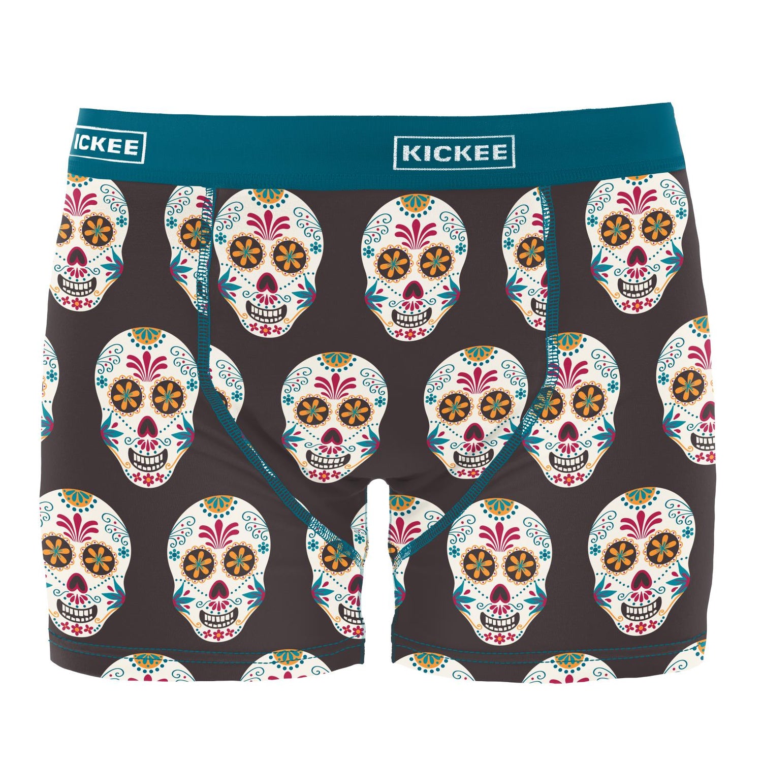 Men's Print Boxer Brief in Midnight Dia De Los Muertos