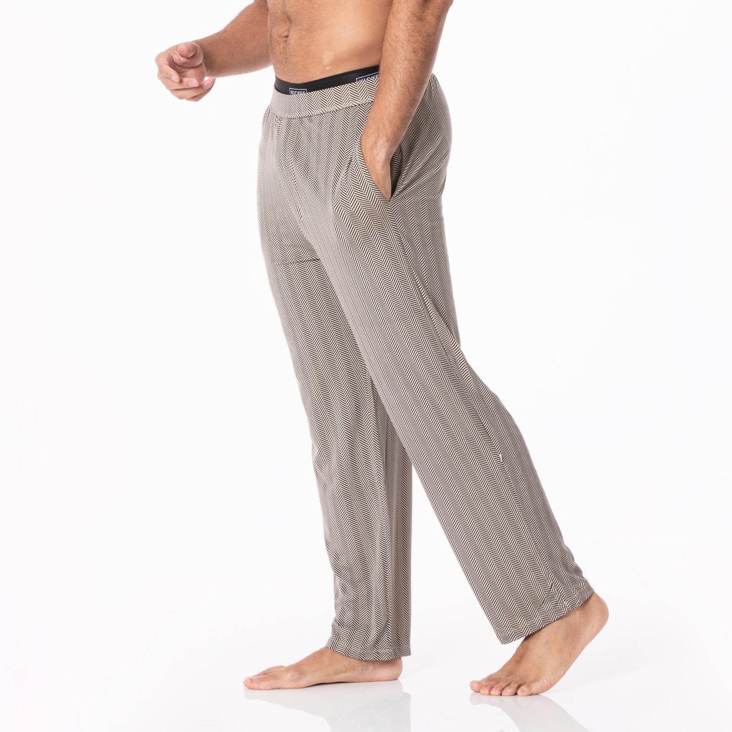 Men's Print Pajama Pants in Herringbone