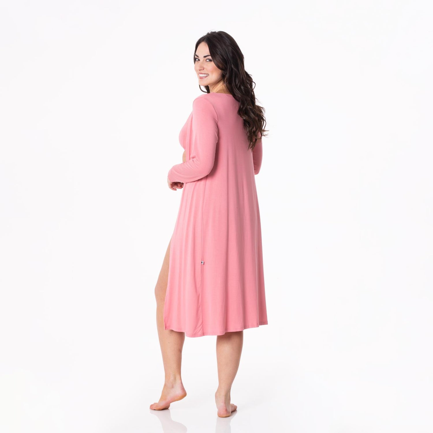 Women's Sleeping Bra, Tulip Shorts and Duster Robe Set in Desert Rose