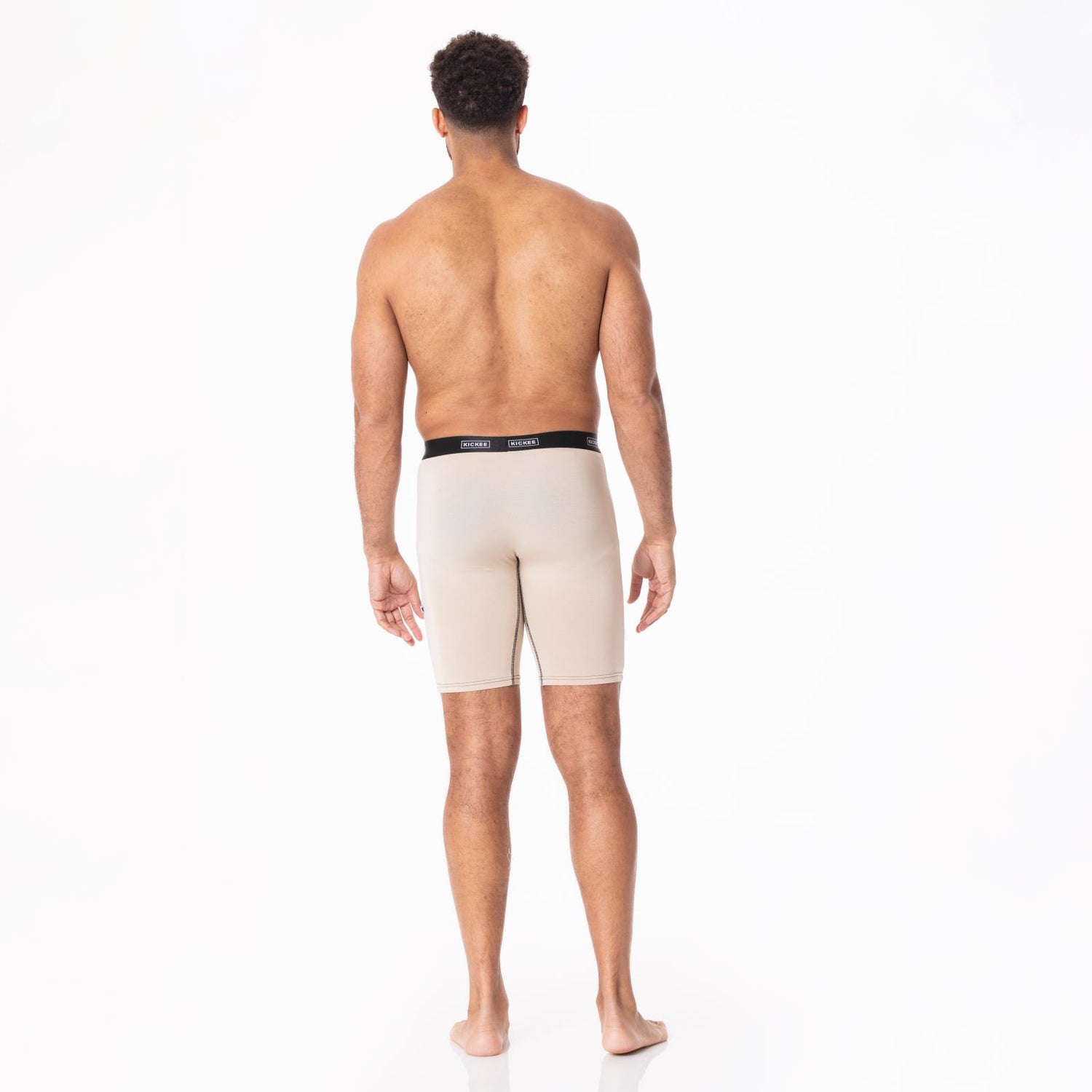 Men's Long Boxer Brief with Top Fly in Burlap with Midnight
