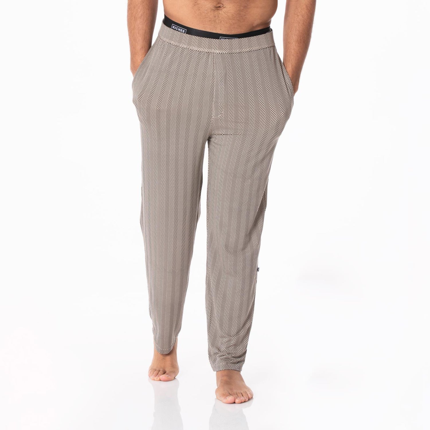 Men's Print Pajama Pants in Herringbone
