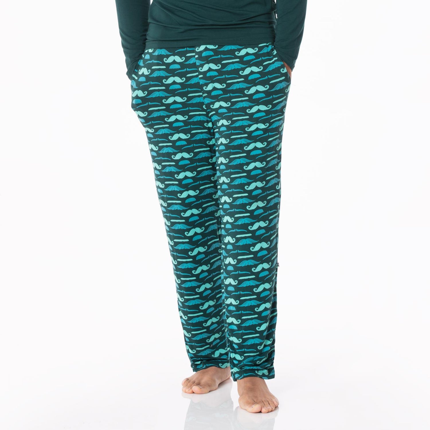 Men's Print Pajama Pants in Pine Moustaches