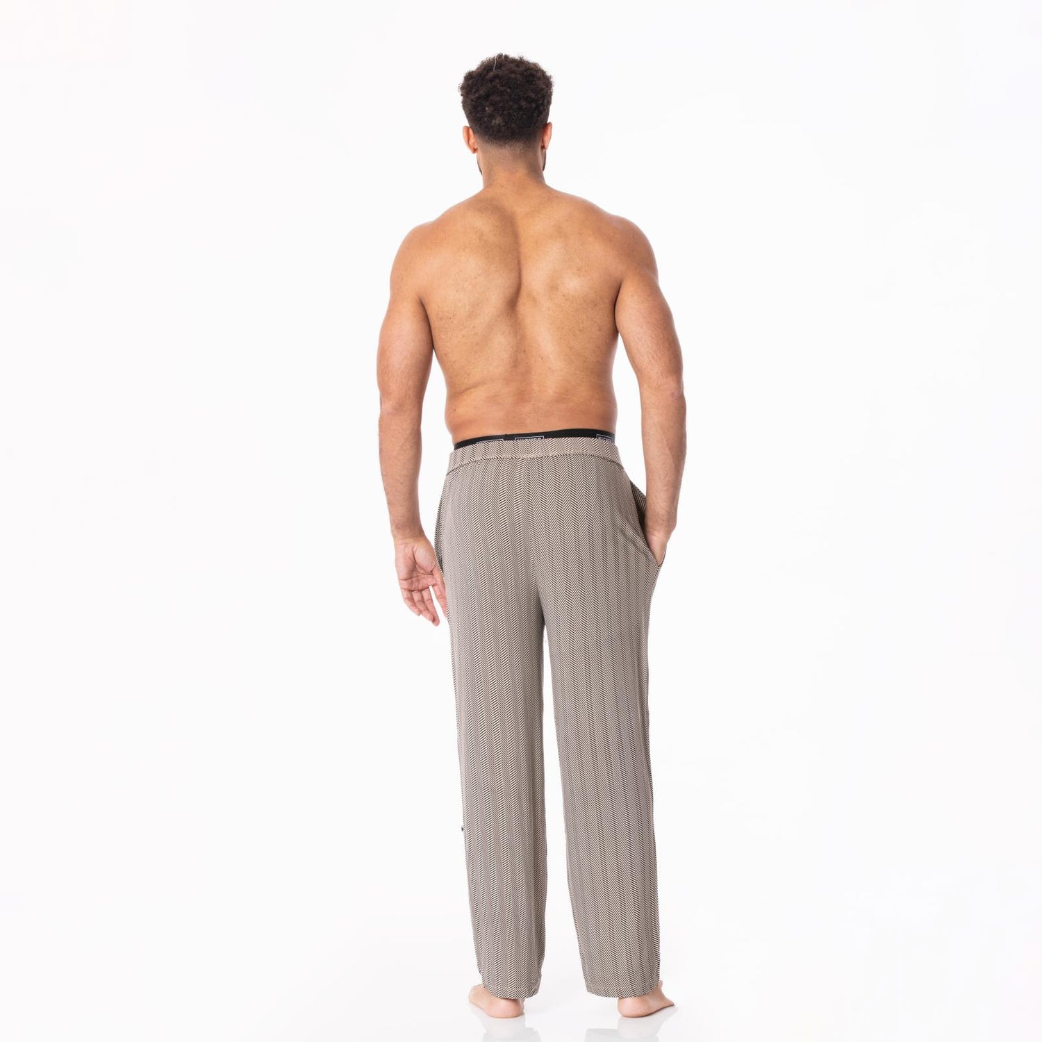 Men's Print Pajama Pants in Herringbone