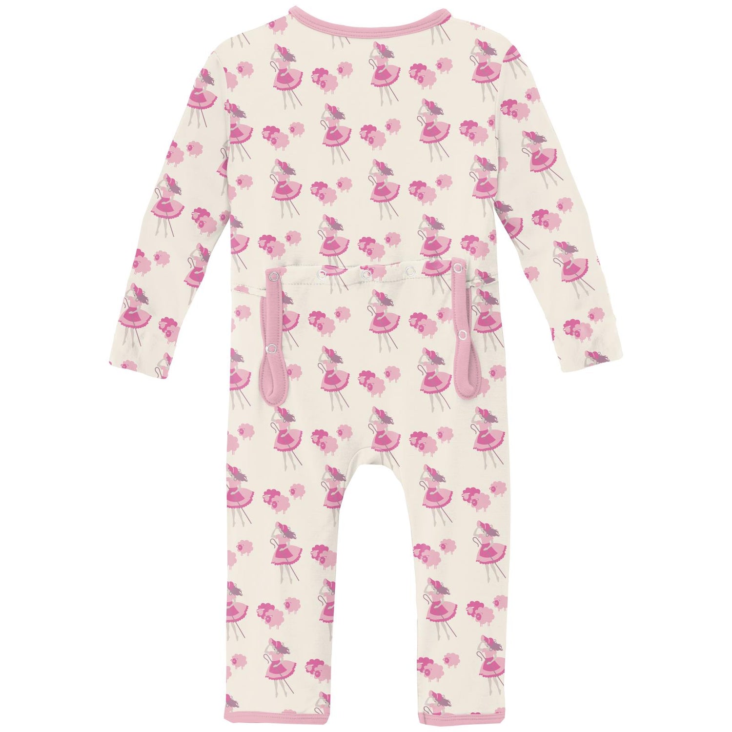 Print Coverall with 2 Way Zipper in Natural Little Bo Peep