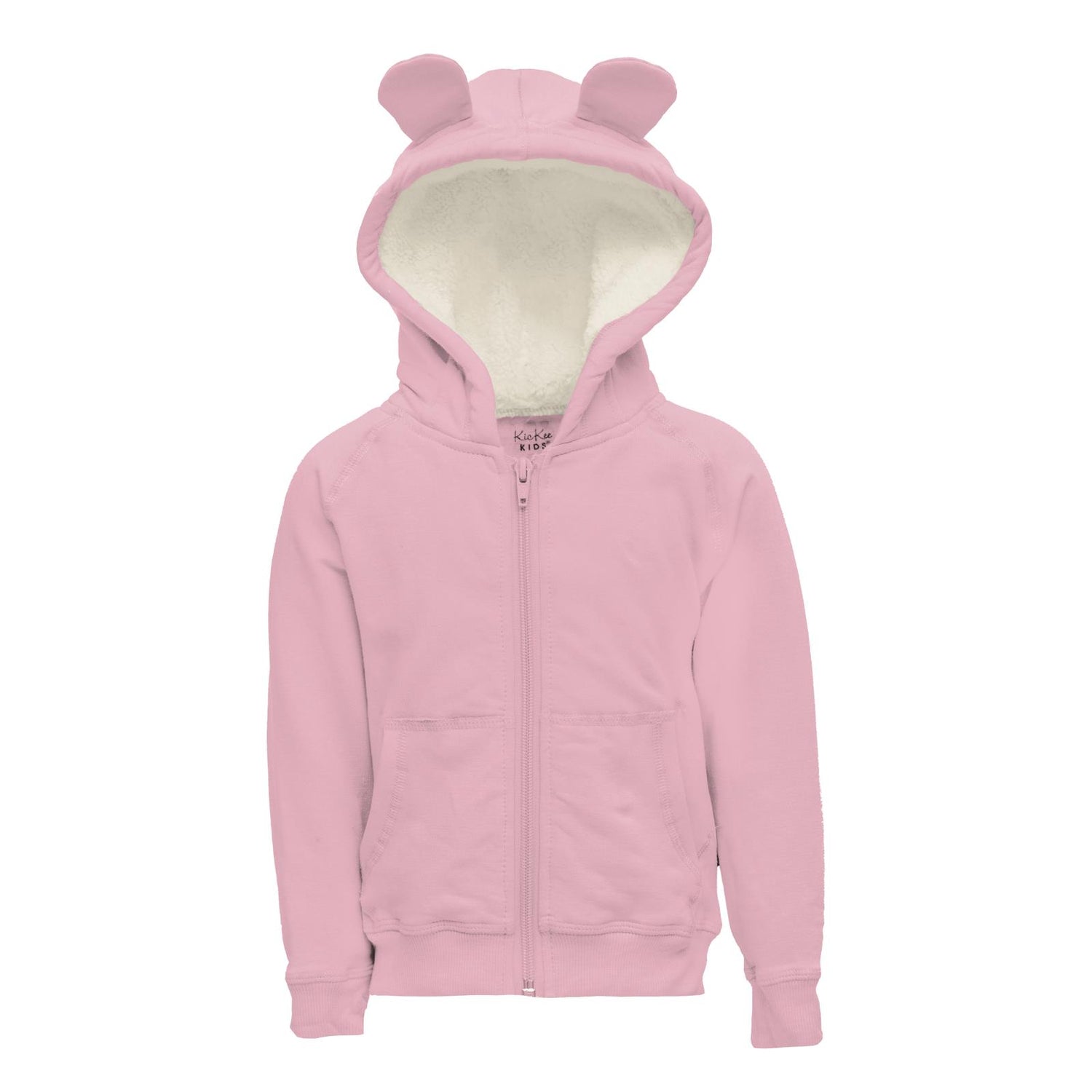 Fleece Zip-Front Hoodie with Ears in Cake Pop