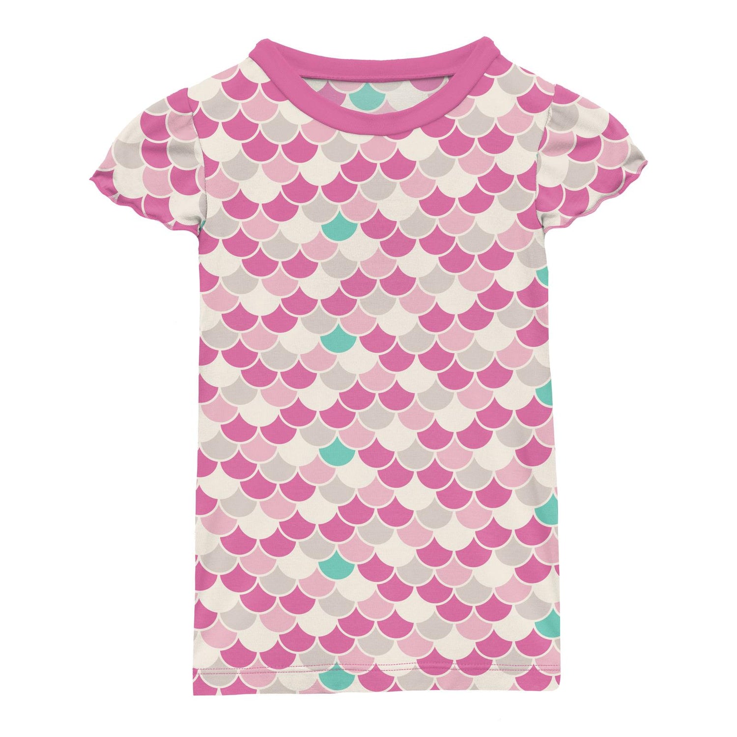 Print Tailored Fit Flutter Sleeve Tee in Tulip Scales