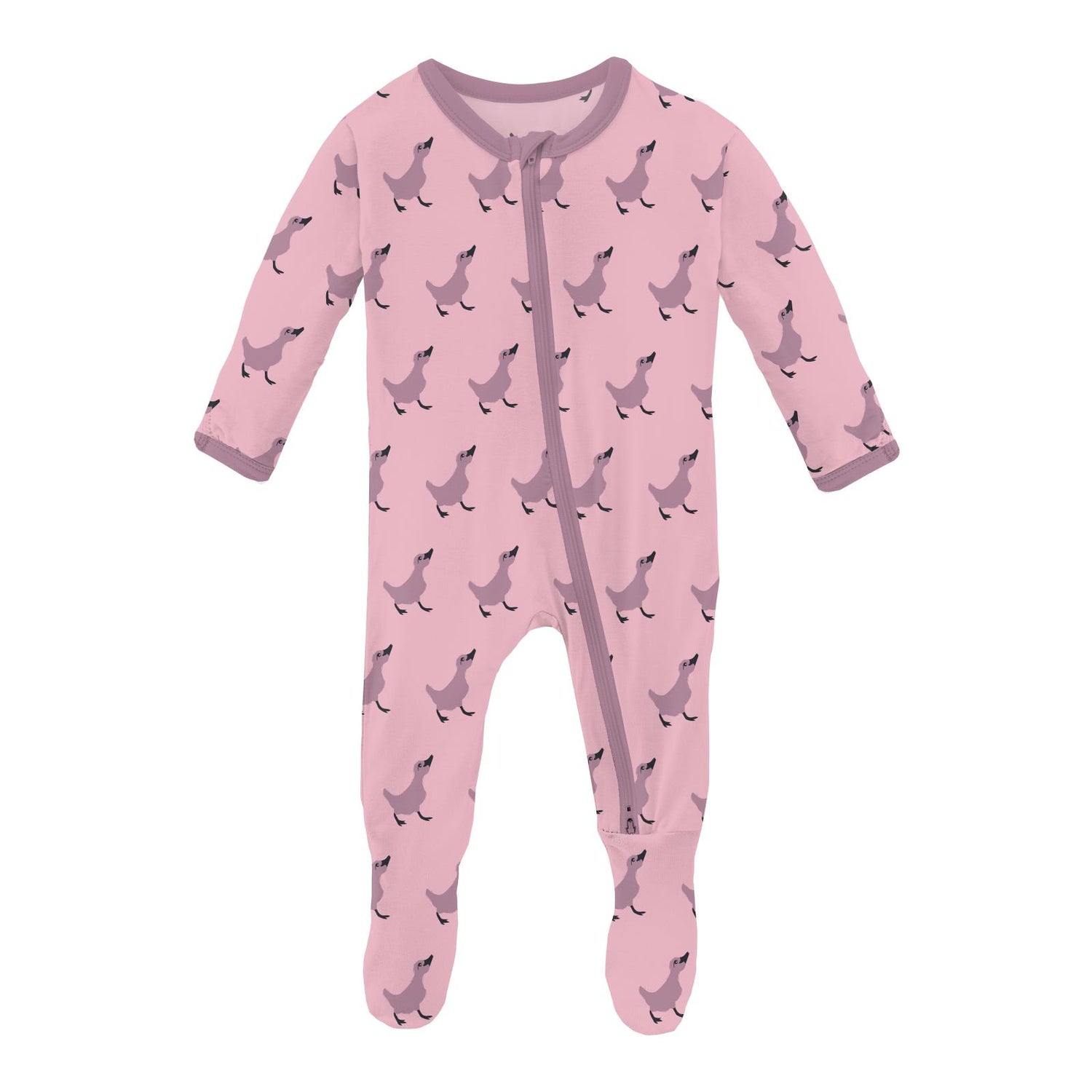 Print Footie with 2 Way Zipper in Cake Pop Ugly Duckling