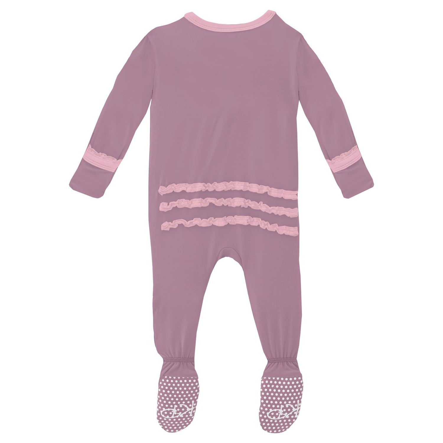 Muffin Ruffle Footie with 2 Way Zipper in Pegasus with Cake Pop