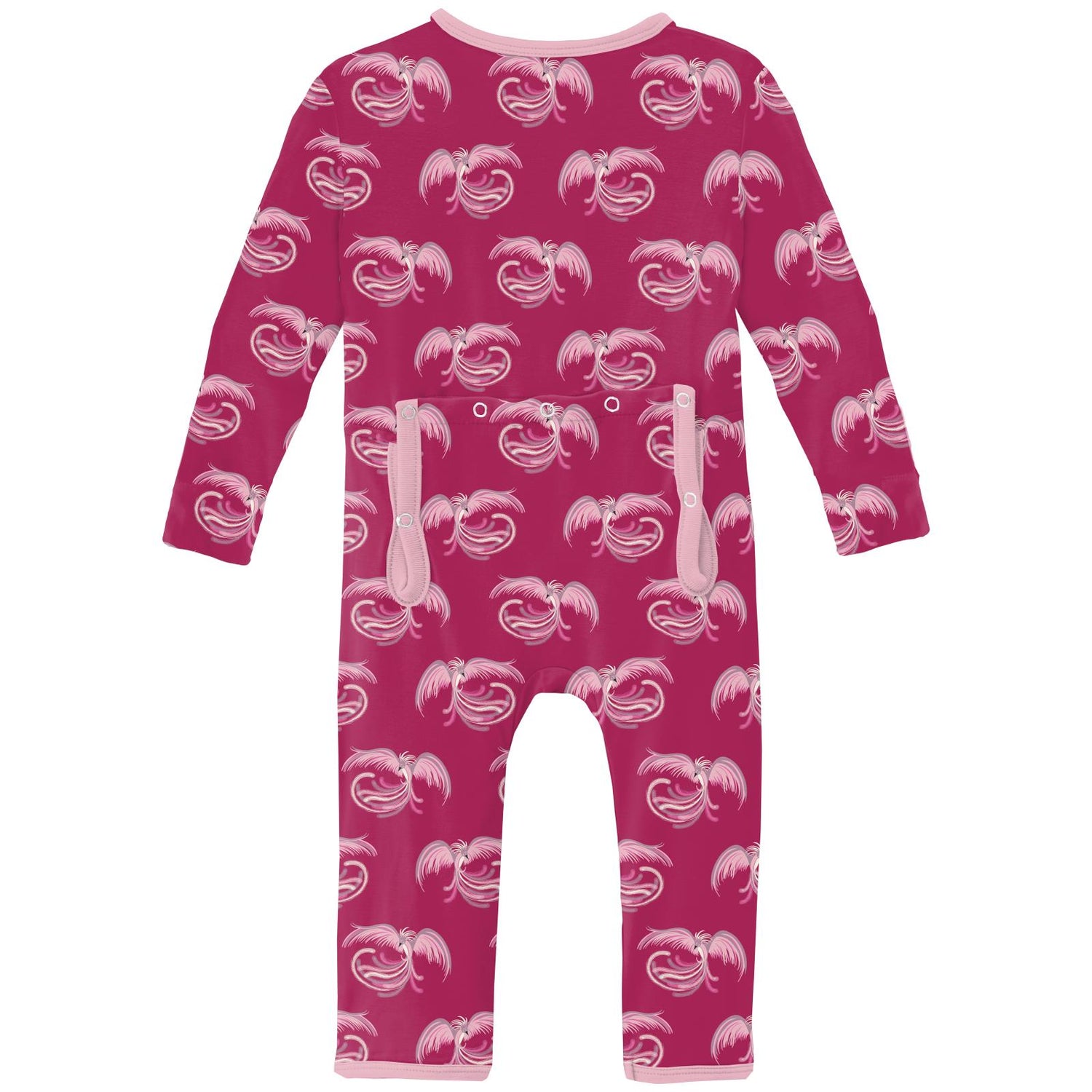 Print Coverall with 2 Way Zipper in Dragon Fruit Phoenix