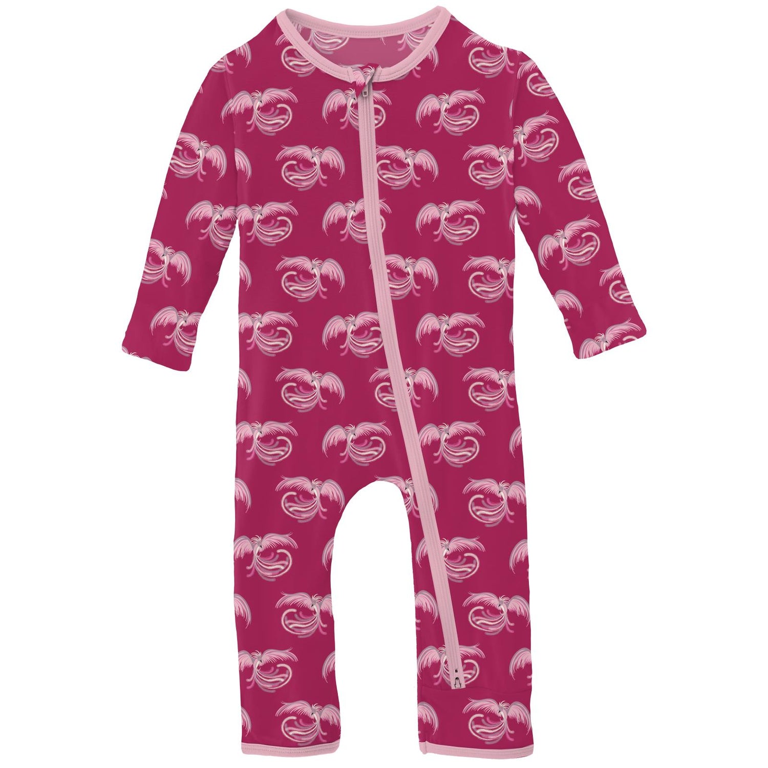 Print Coverall with 2 Way Zipper in Dragon Fruit Phoenix