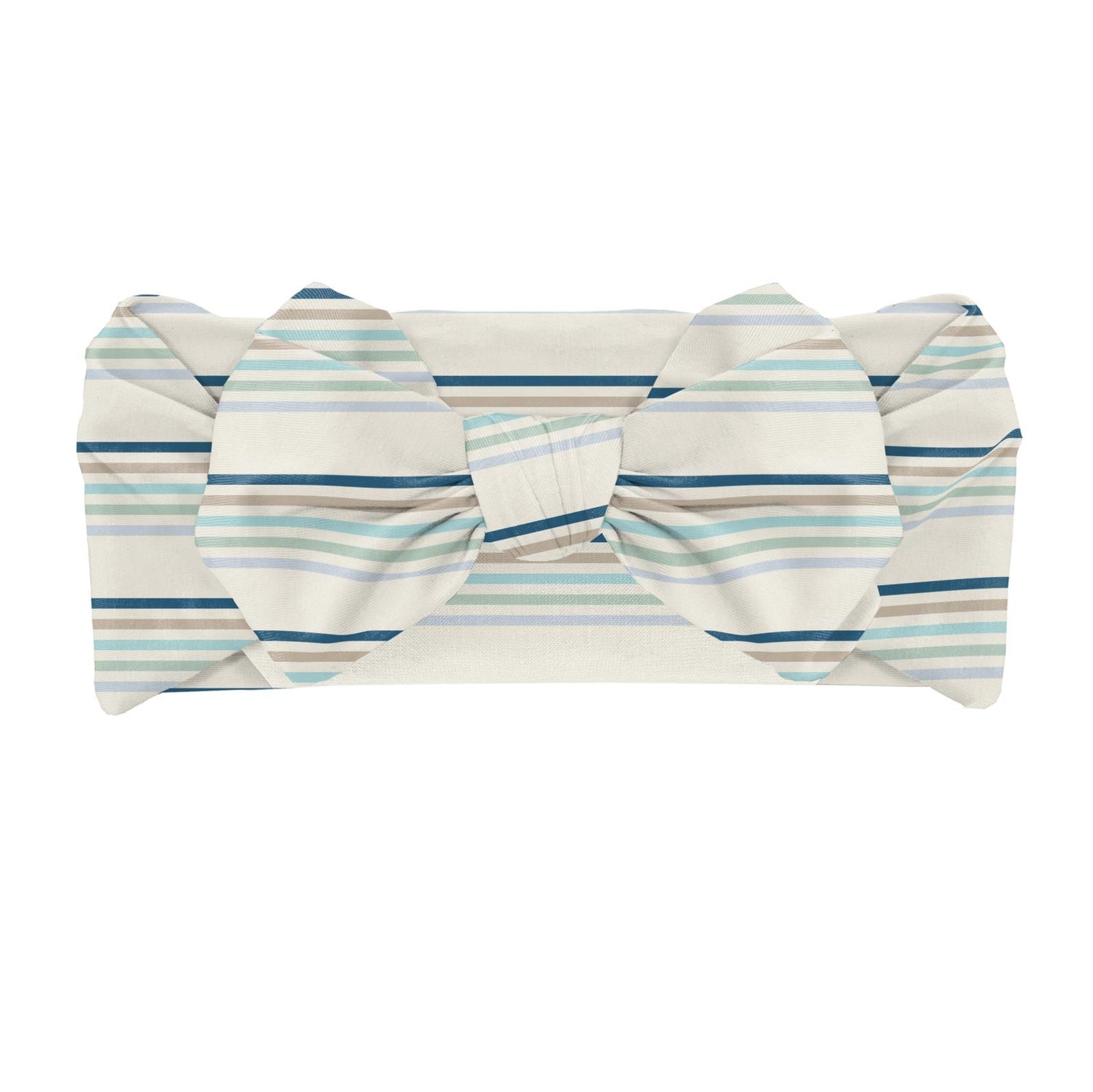 Print Luxe Head Wrap with Bow in Culinary Arts Stripe
