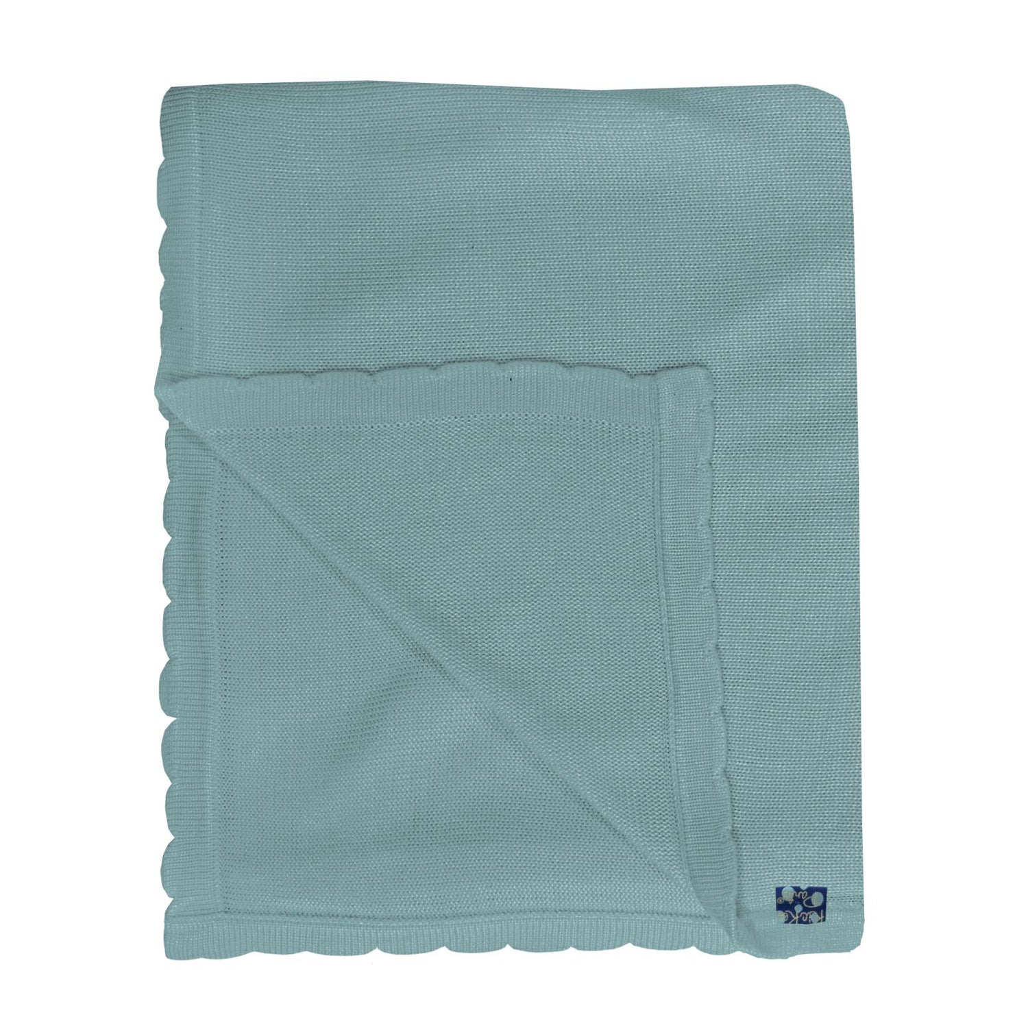 Knitted Stroller Blanket in Jade