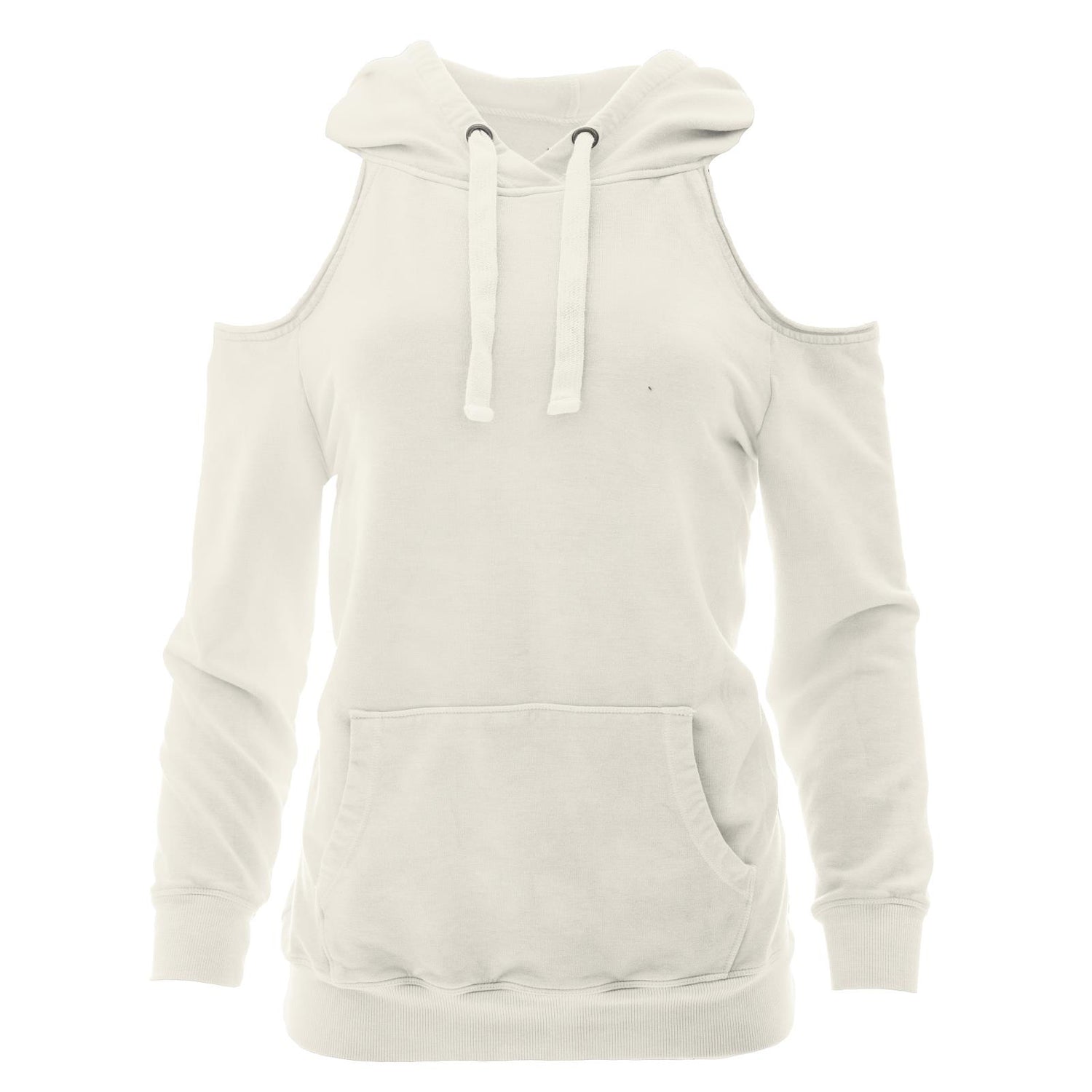 Women's Fleece Open-Shoulder Pullover in Natural