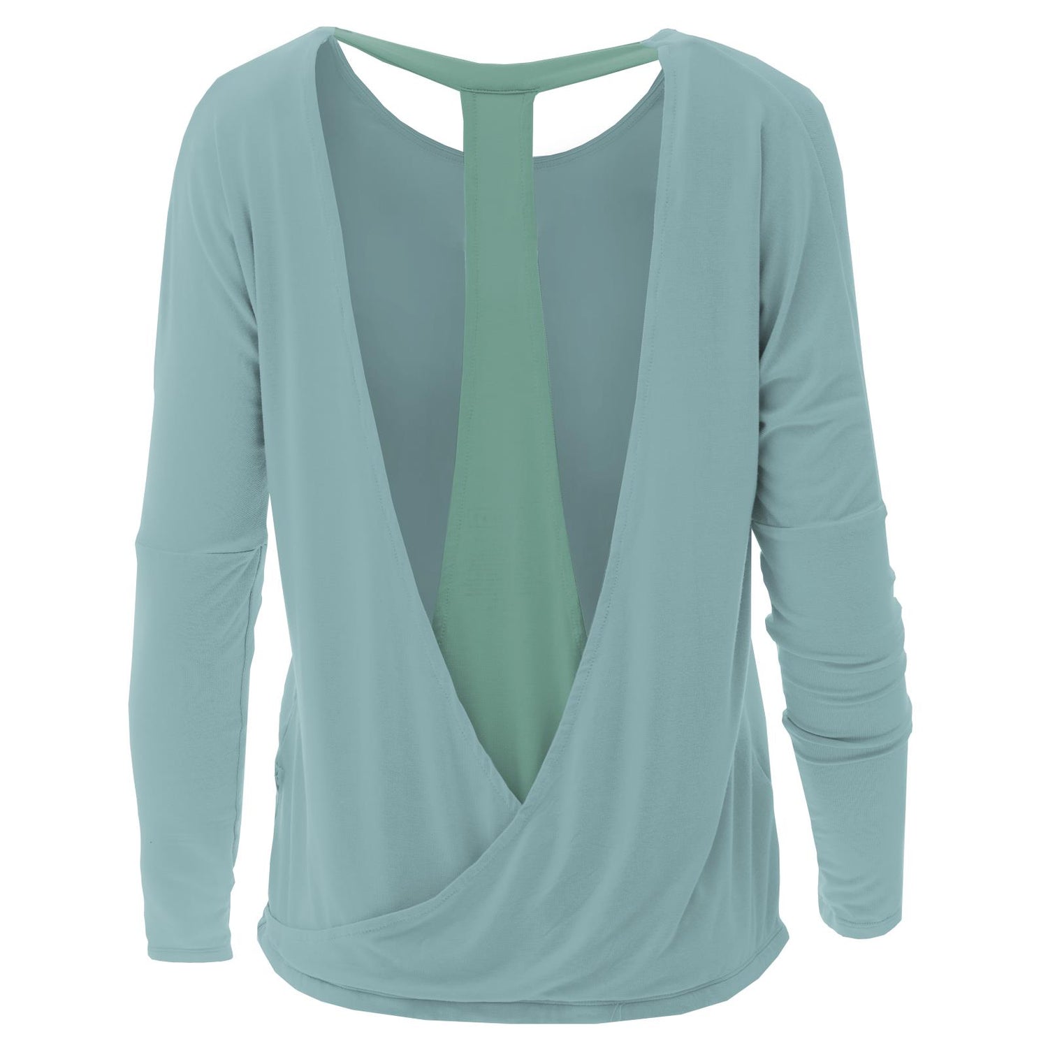 Women's Open Back Top in Jade with Shore