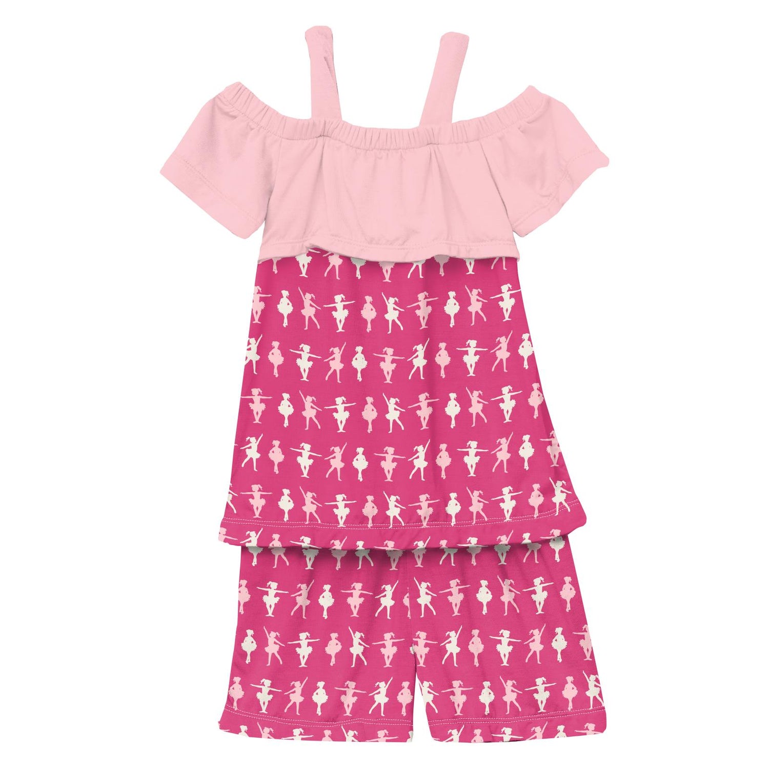 Print Off-Shoulder Outfit Set in Calypso Ballerina