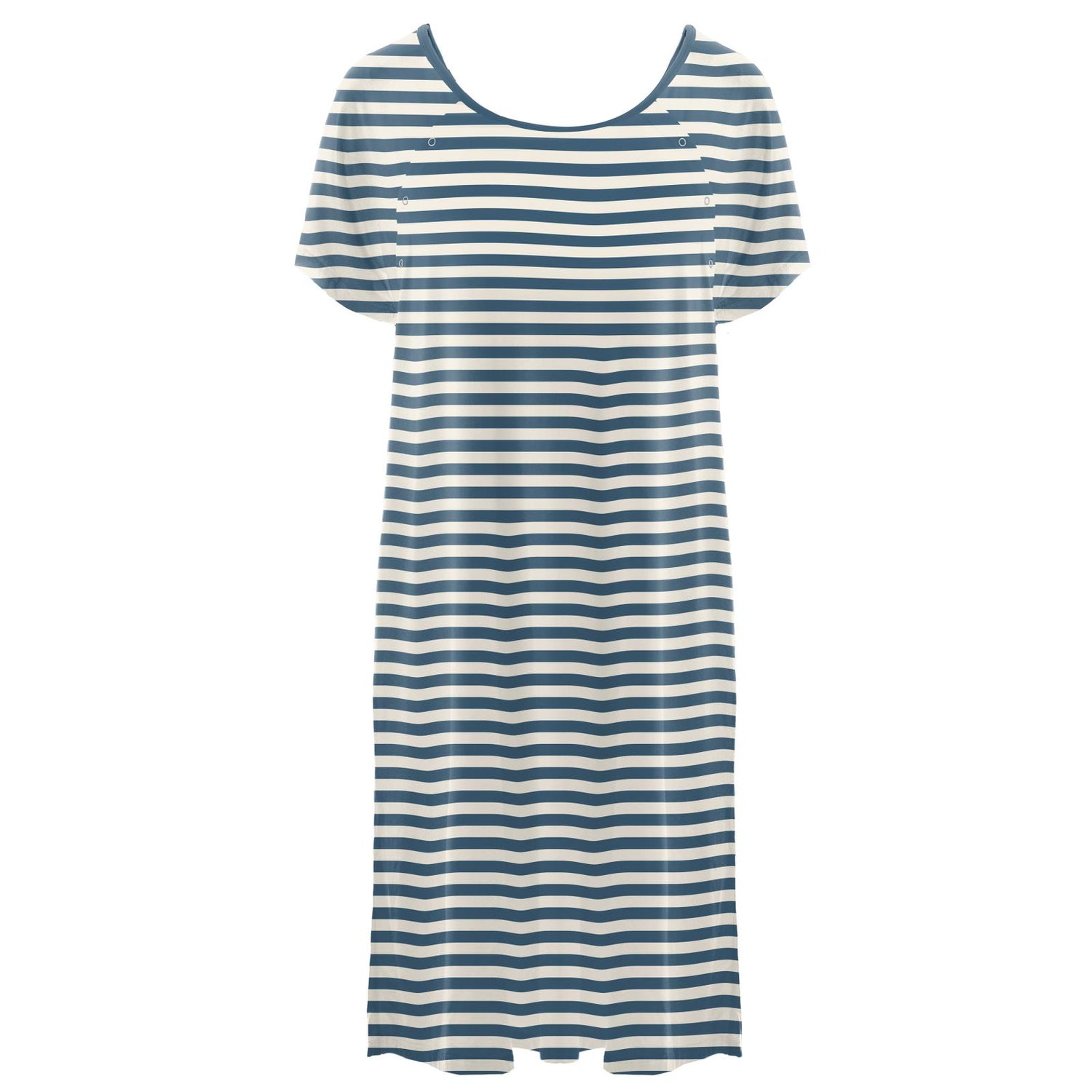 Women's Print Hospital Gown in Nautical Stripe