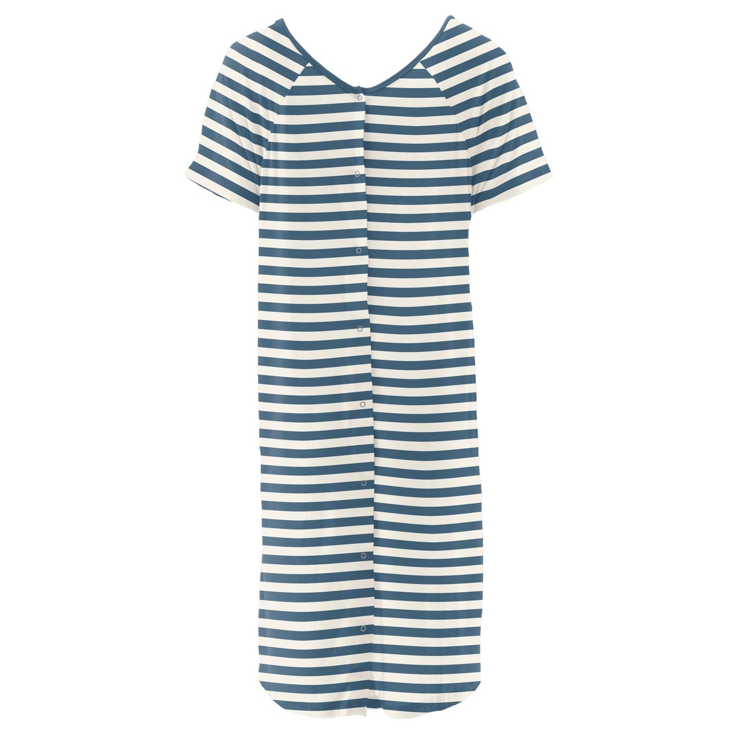 Women's Print Hospital Gown in Nautical Stripe