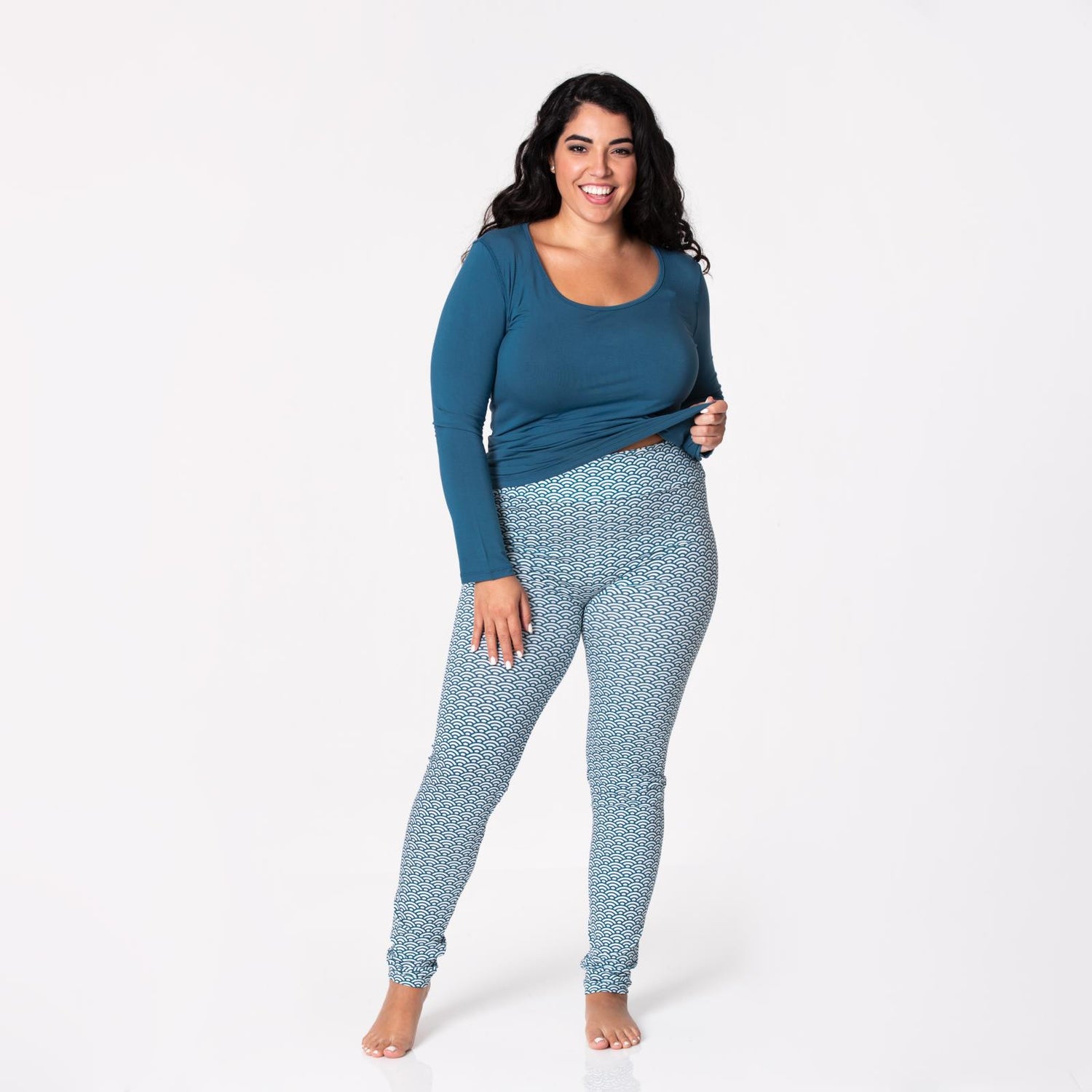 Women's Print Lounge Leggings in Fresh Air Waves