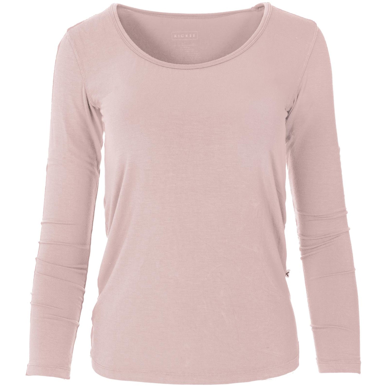 Women's Long Sleeve Scoop Neck Tee in Baby Rose