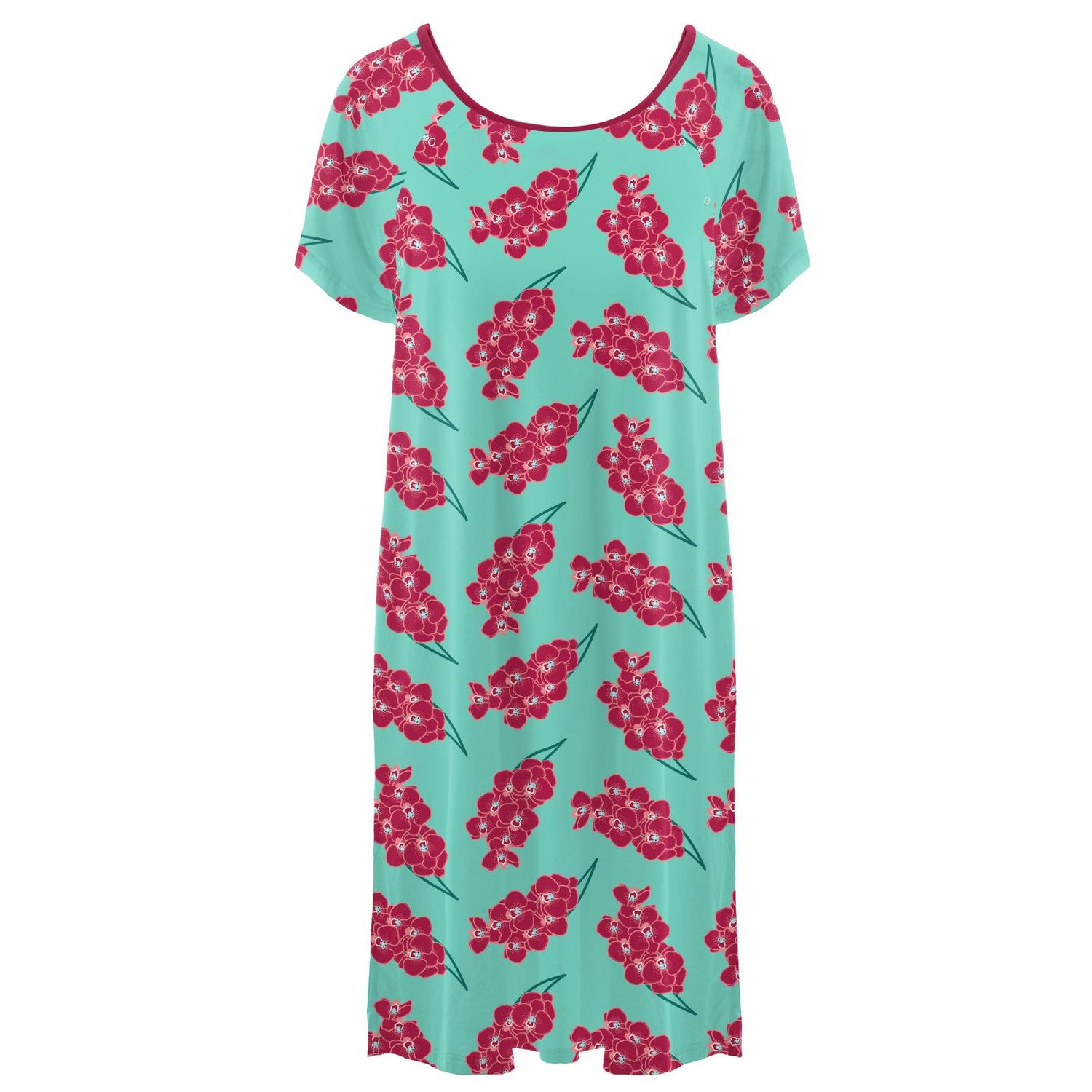 Women's Print Hospital Gown in Glass Orchids