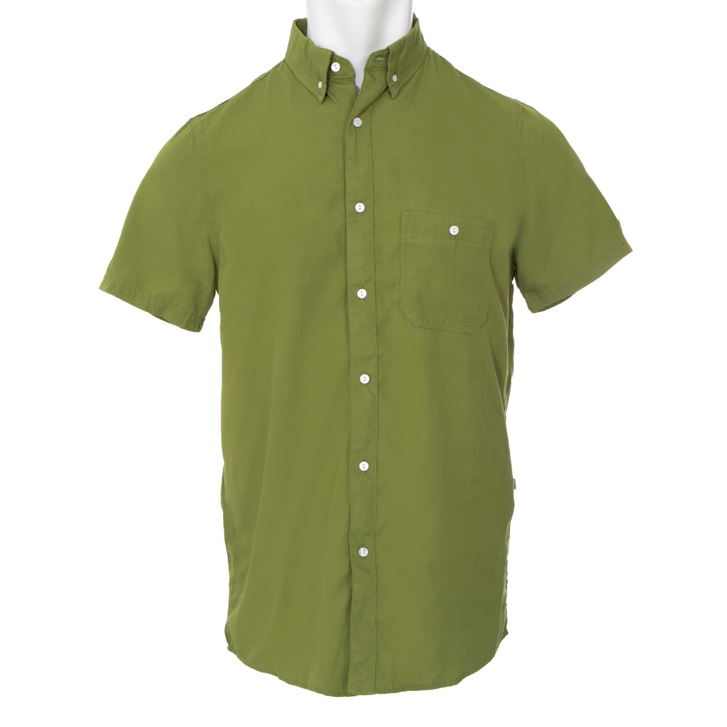 Men's Short Sleeve Woven Button Down Shirt in Grasshopper
