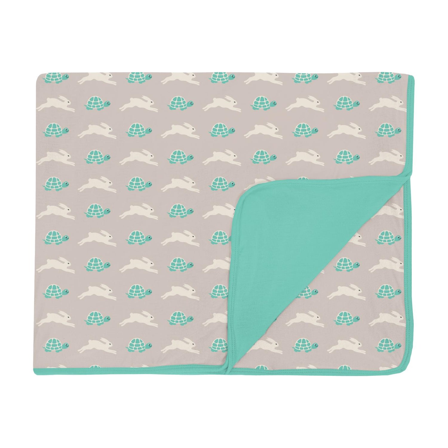 Print Toddler Blanket in Latte Tortoise and Hare