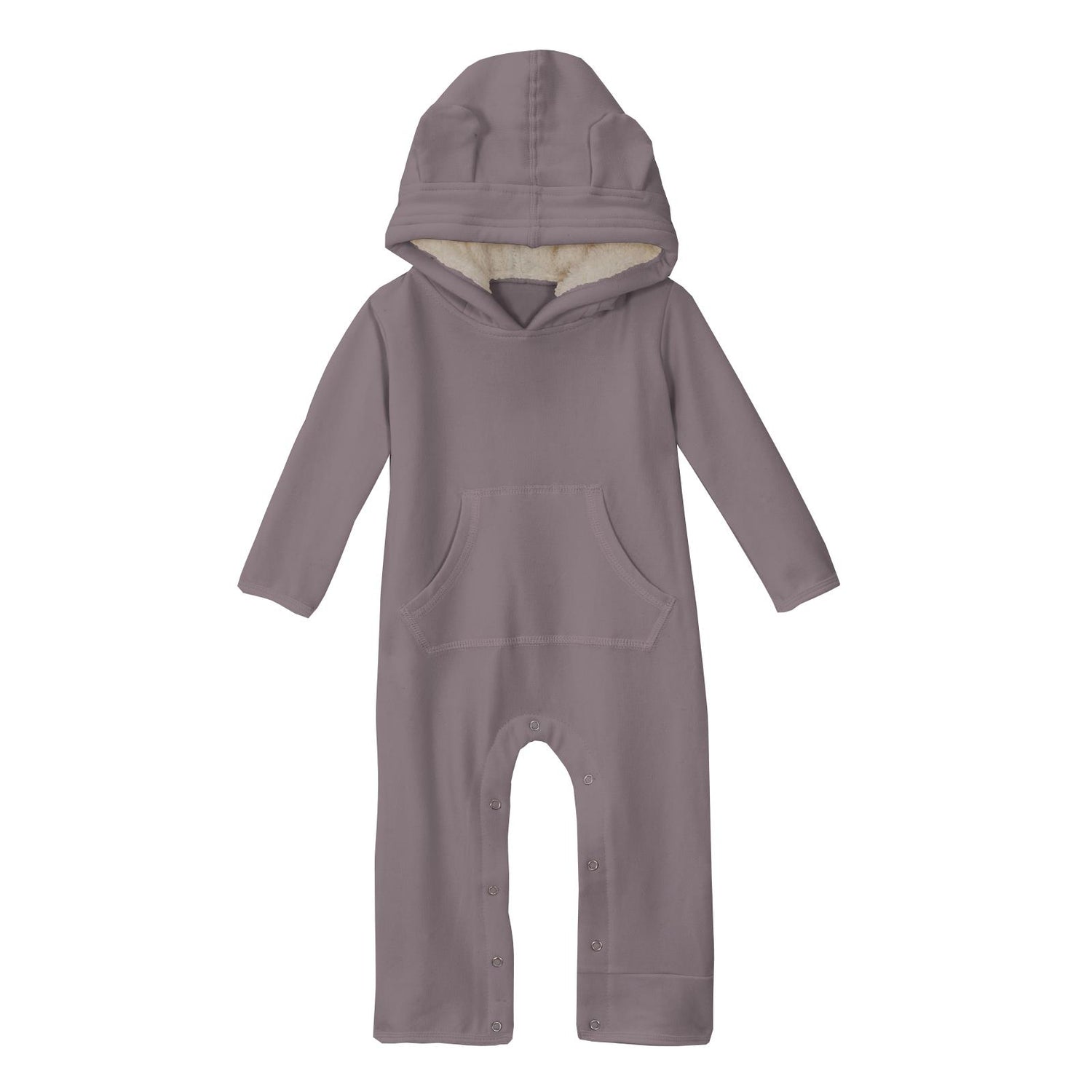 Fleece Coverall with Ears and Kangaroo Pocket in Quail