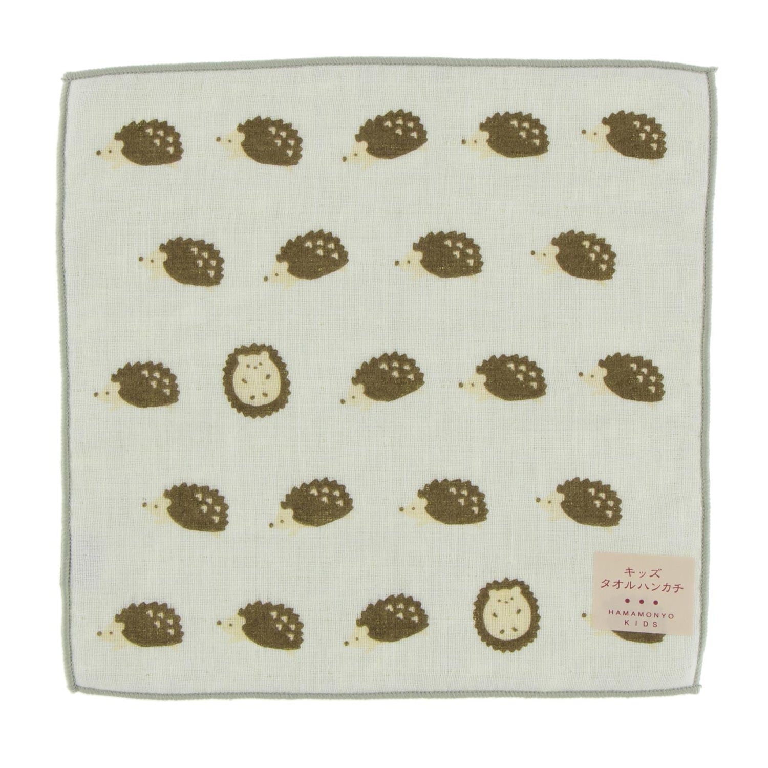 Print Muslin/Terry Washcloth in Garden Hedgehog