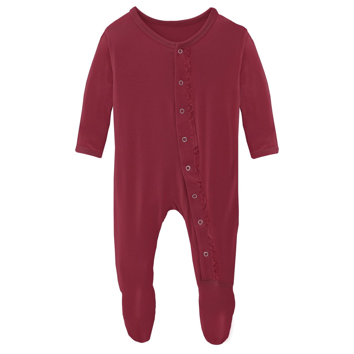 Muffin Ruffle Footie in Crimson