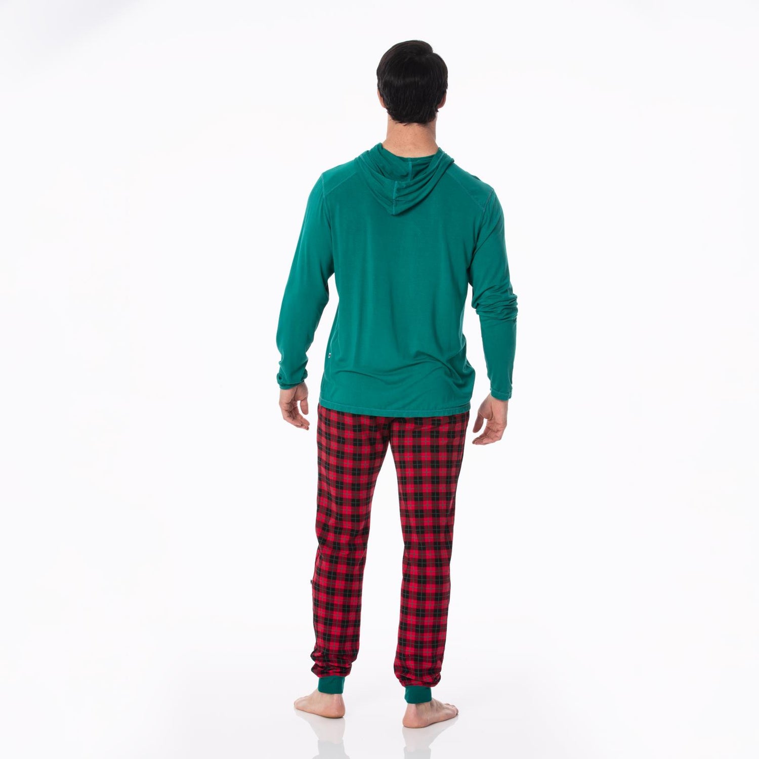 Men's Print Fleece Joggers in Anniversary Plaid