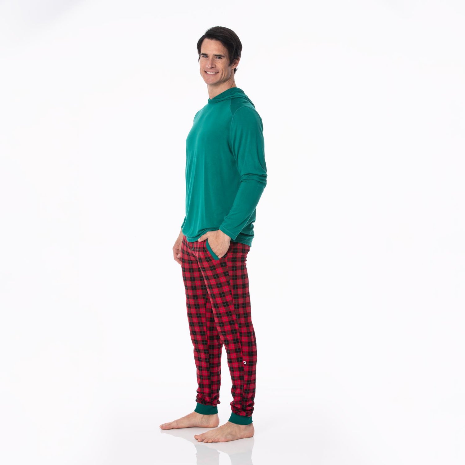 Men's Print Fleece Joggers in Anniversary Plaid