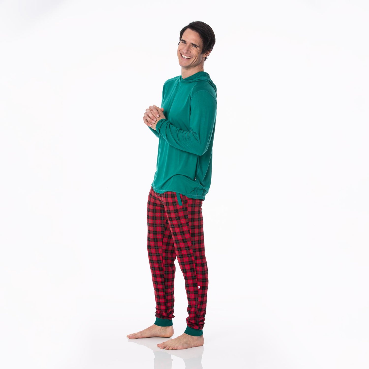 Men's Long Sleeve Hooded Tee in Cedar