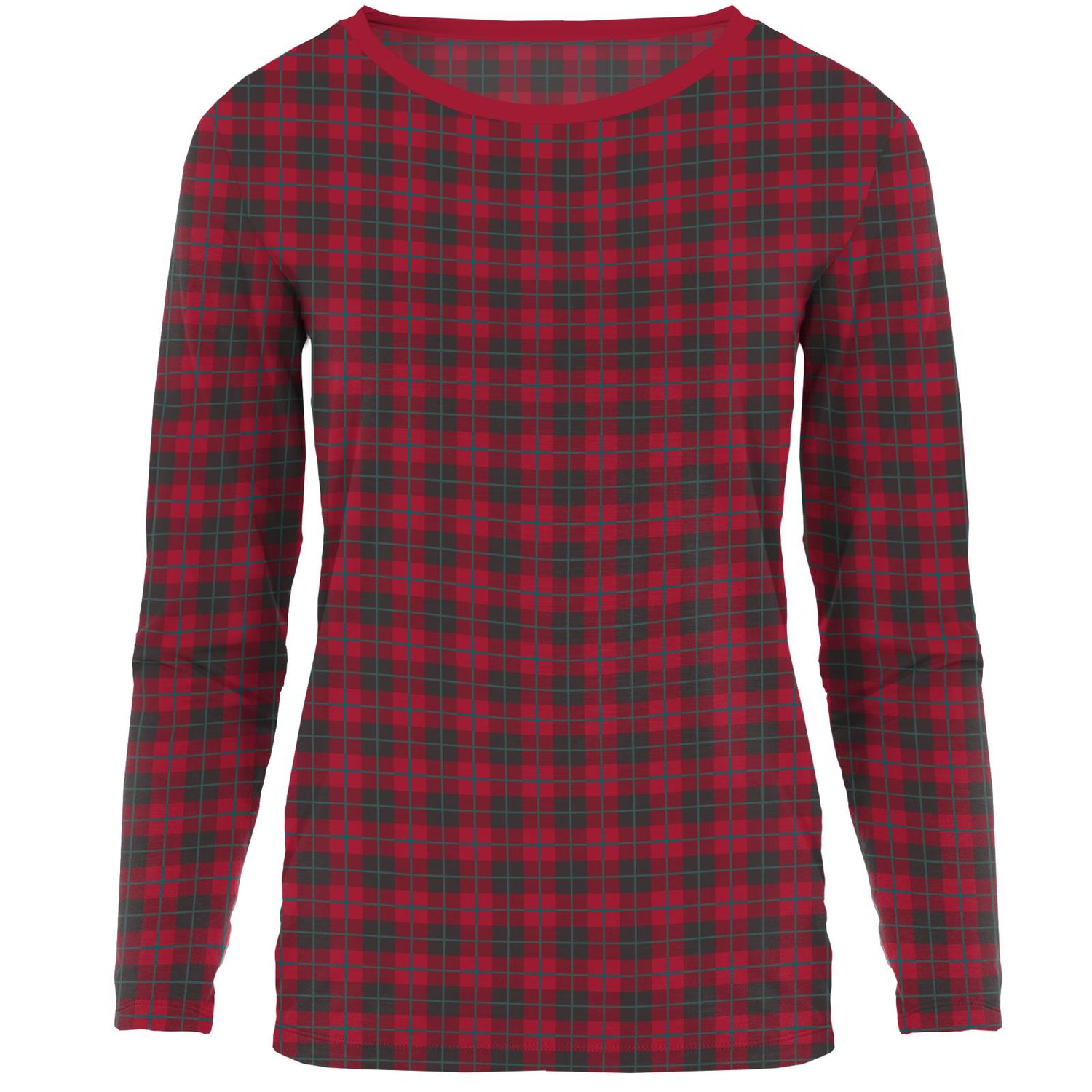 Women's Print Long Sleeve Loosey Goosey Tee in Anniversary Plaid