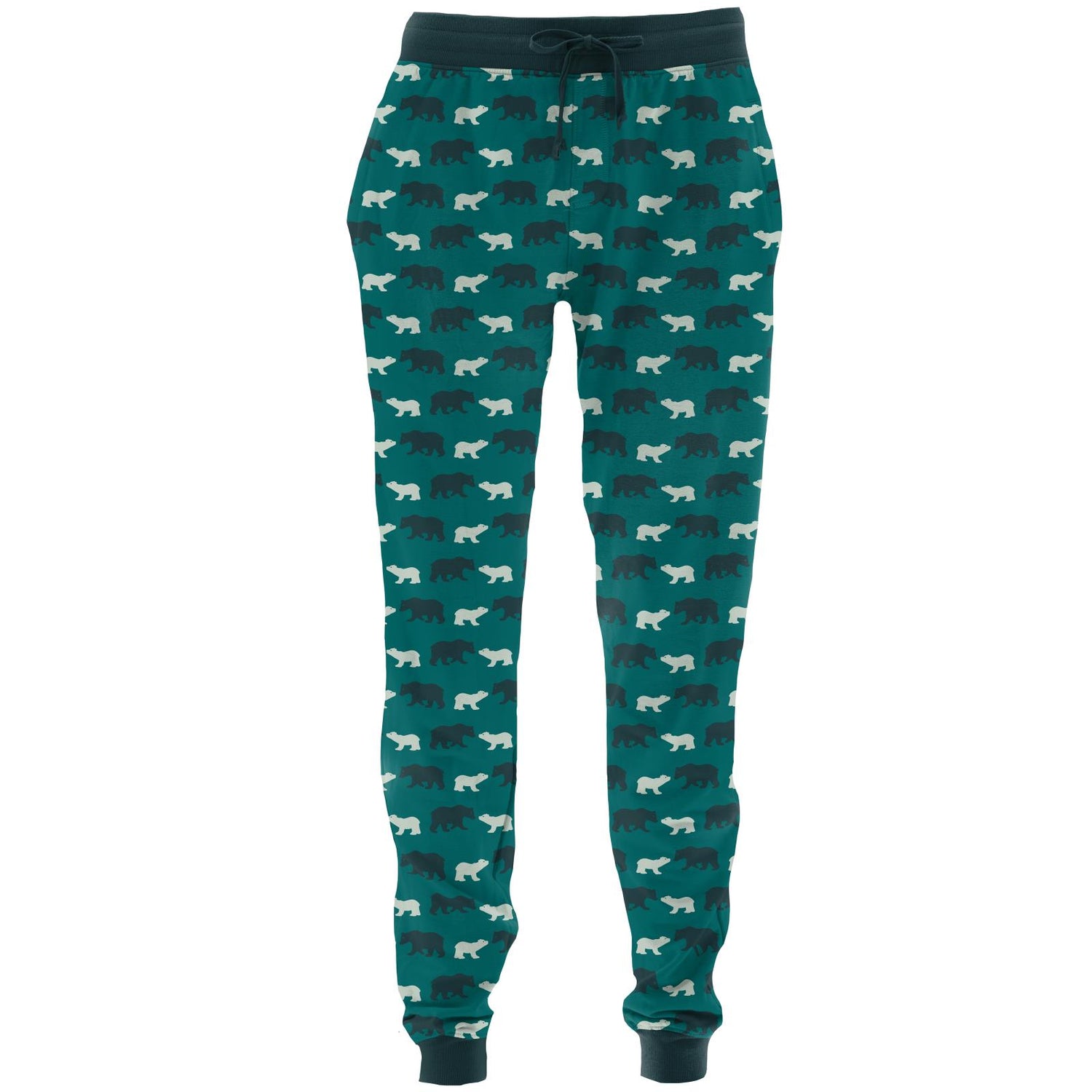 Men's Print Fleece Joggers in Cedar Brown Bear